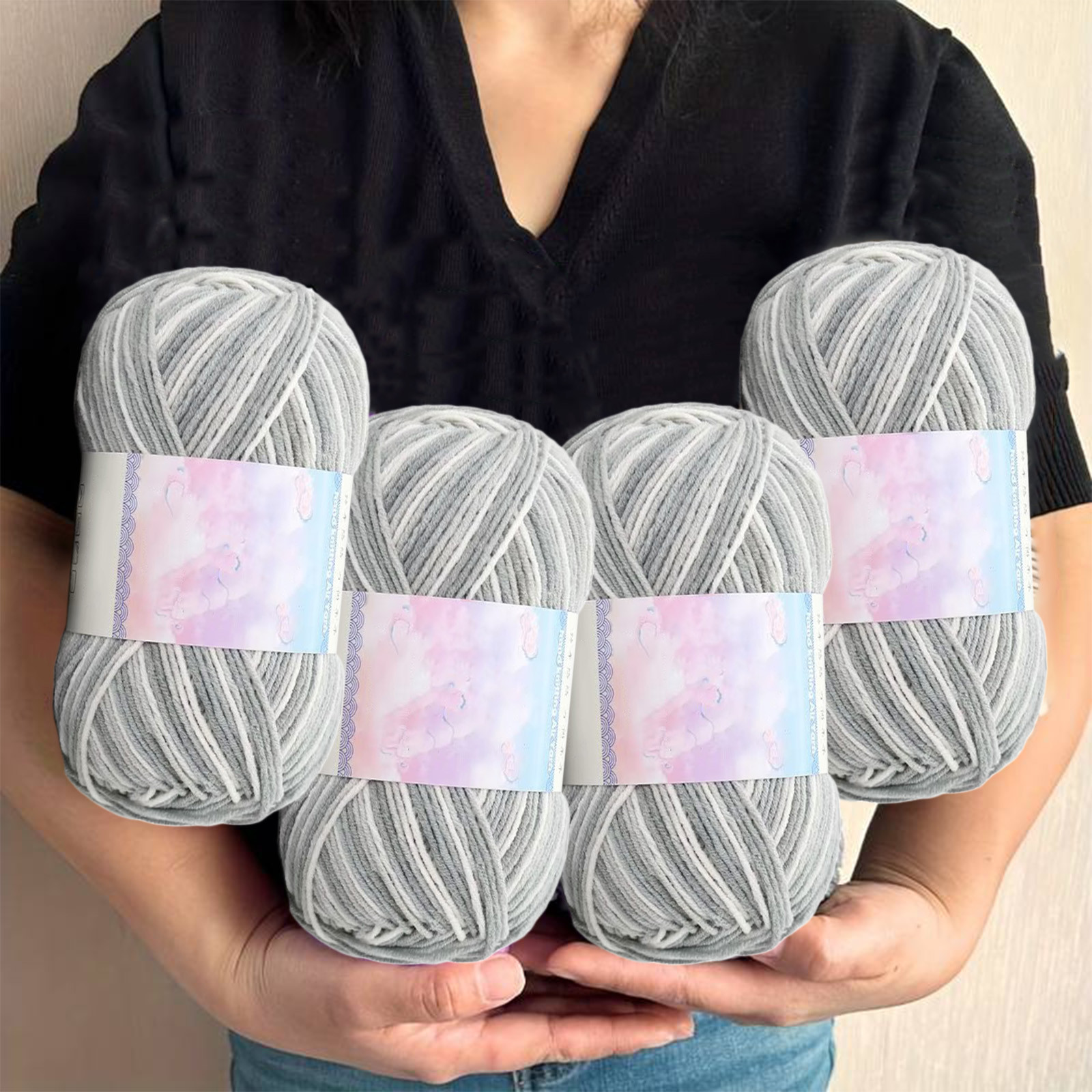 Milk Cotton Tie-Dye Yarn for Knitting and Crochet