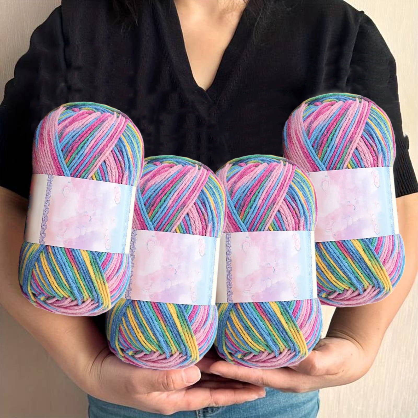 Milk Cotton Tie-Dye Yarn for Knitting and Crochet