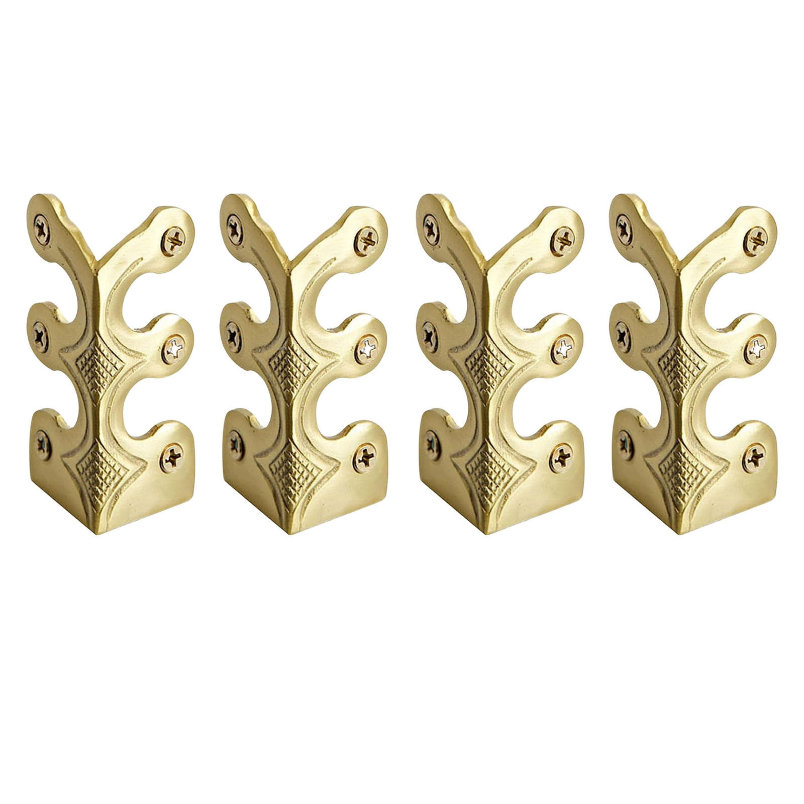 4-Pack Vintage Metal Corner Protectors,Solid Brass Decorative Protective Covers for Furniture & Walls,Easy-Install with Guide Holes,Durable & High-Strength Design for Tables,Cabinets & Skirting B