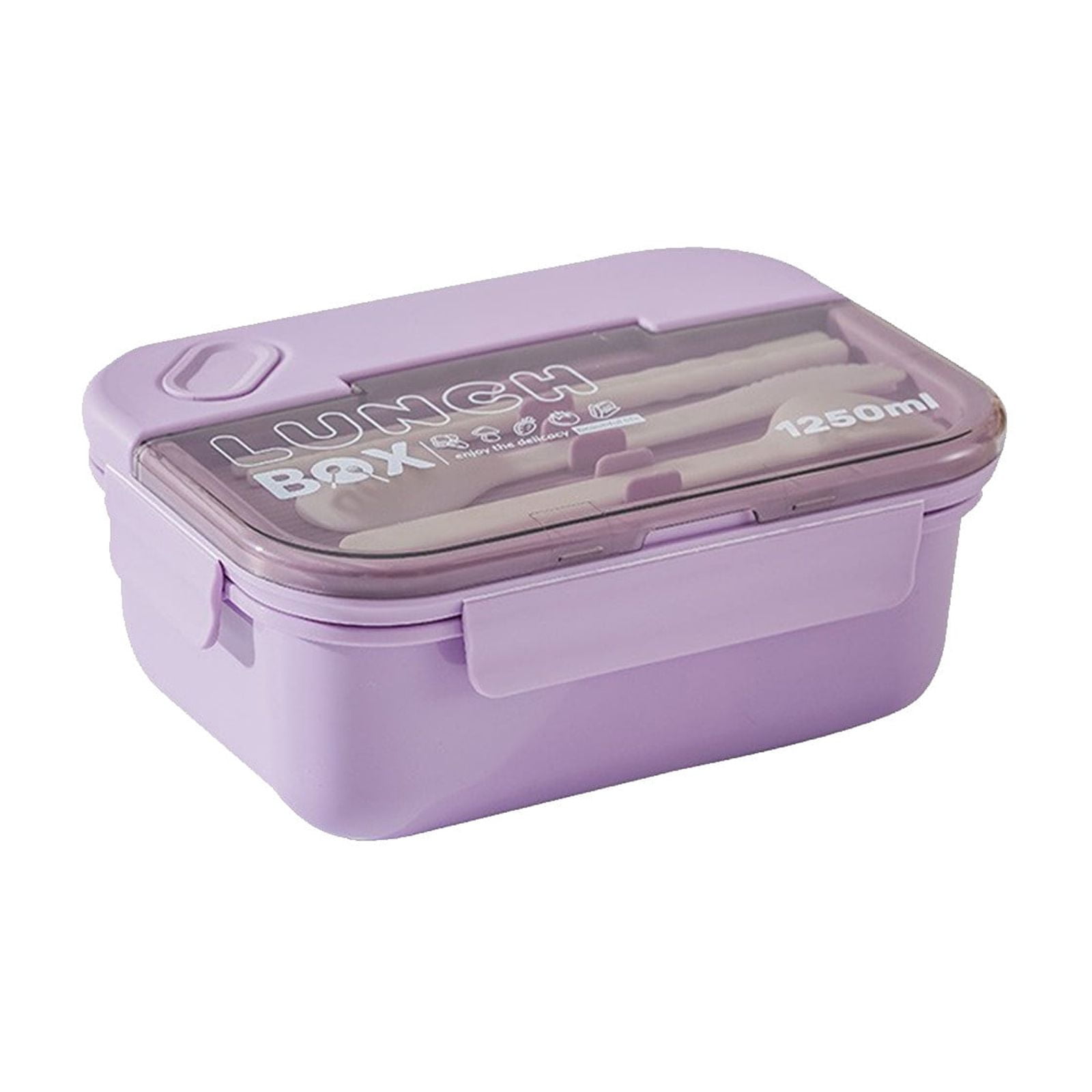 Lunch Box Containers With Dividers, 3 Compartments In One Large Lunch Box, Leakproof Lunch Box, Plastic Microwave Lunch Box Sealed Adult, Suitable For Dining Out Work Purpel