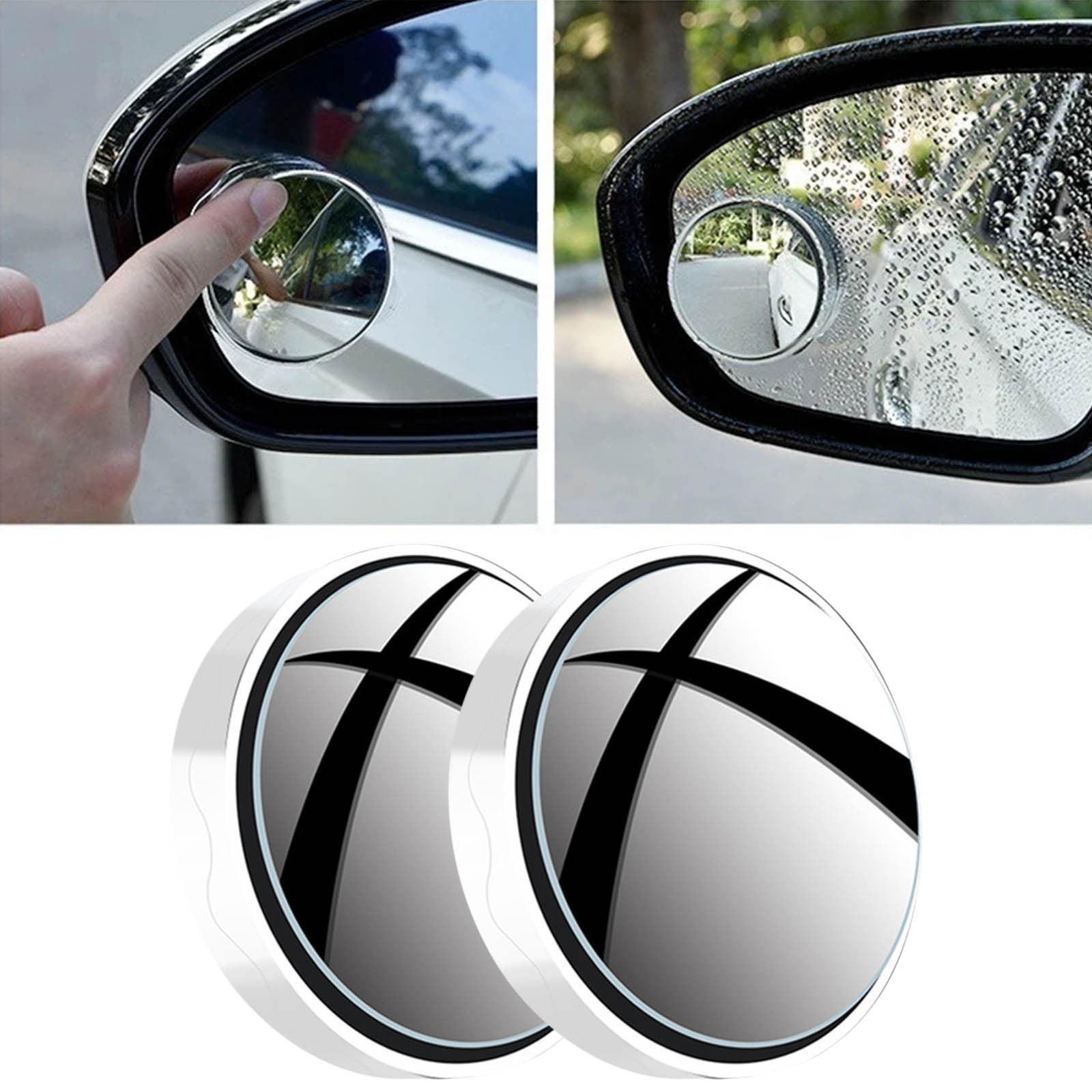 Suction Cup Car Convex Blind Spot Mirror, 2024 New Upgrade Blind Spot Mirror, 360° Wide Angle Side Rear View Mirror, Reversing Auxiliary Blind Spot Mirrors for Cars SUV and Trucks 2PCS White