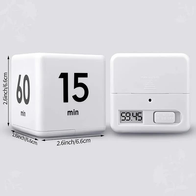Flip Cube kitchen timer/countdown reminder with a gravity sensor Flip Cube kitchen timer/countdown reminder with a gravity sensor