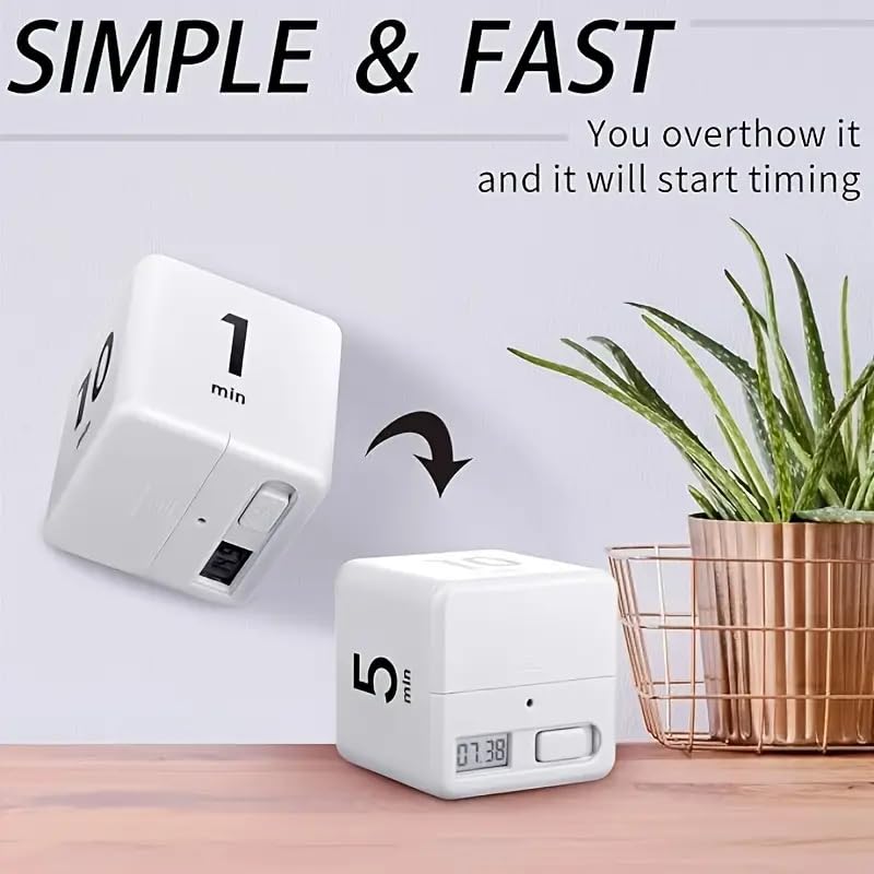 Flip Cube kitchen timer/countdown reminder with a gravity sensor