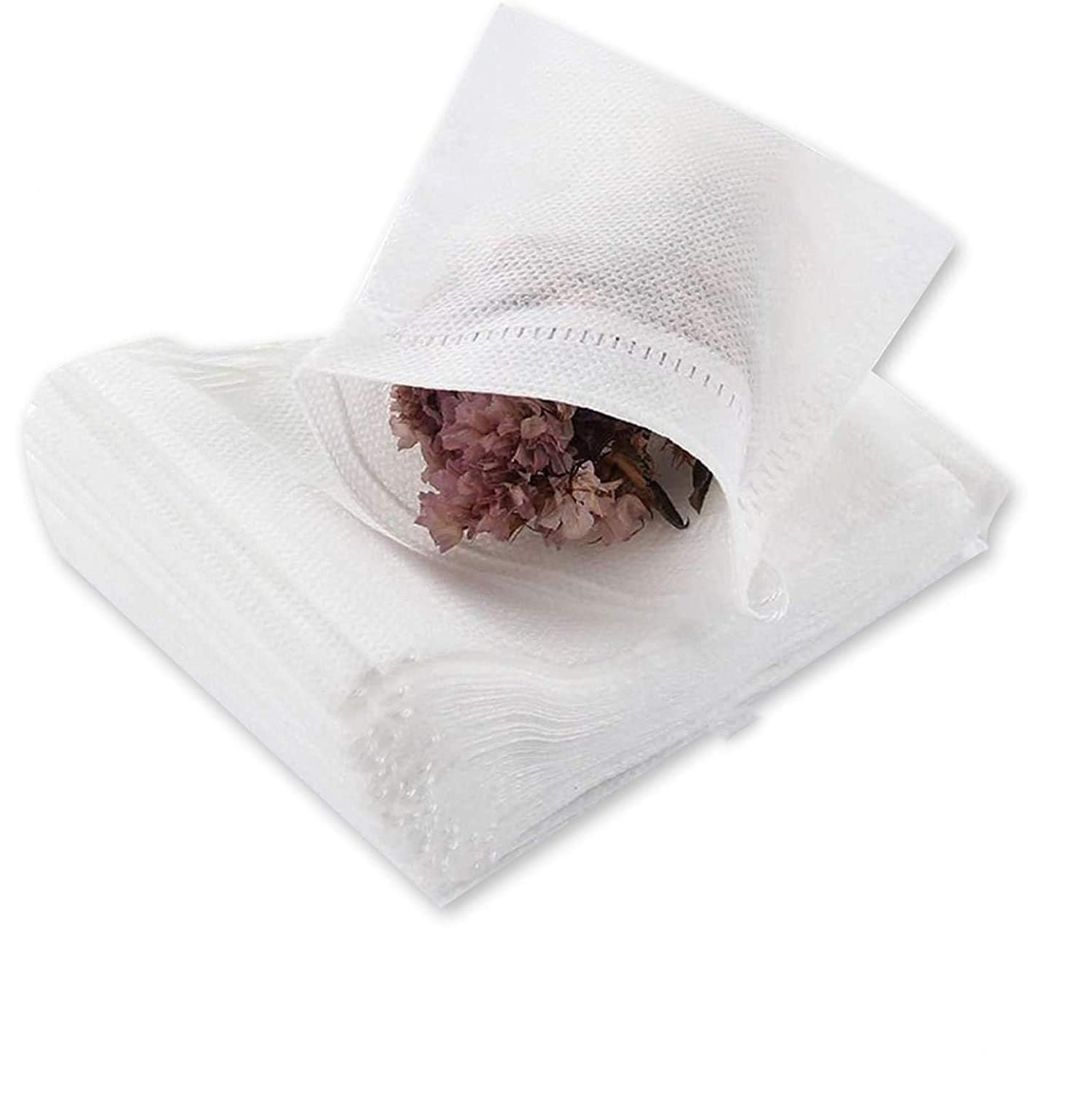 Tea Bags - Empty Tea Bags - Tea Filters - Coffee Filters - Filter Bags - Herbal Bags - Tea Strainer - Disposable Tea Filters - Drawstring Bags - Loose Tea - Ground Coffee - Bulk Pack - Unscented - 7 x 9 cm - White - 400 Pieces