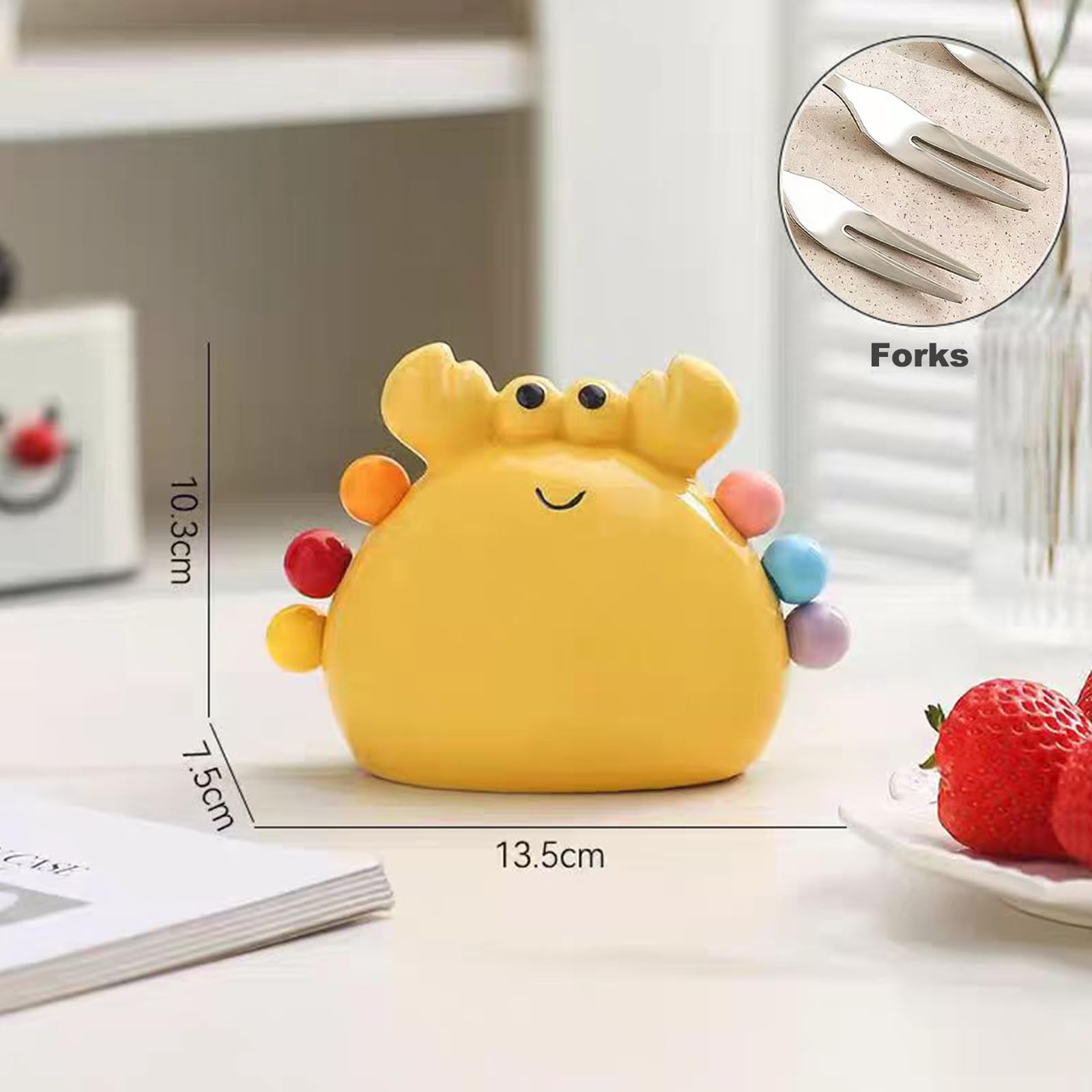 Crab Figurine - Home Decor Living Room - Animal Figurines - Home Accessories - Table Decoration - Bedroom Accessories - Gift For Her - Decoration - Funny Gadgets - Design Ornament - Windowsill Decoration - White - 1 Piece