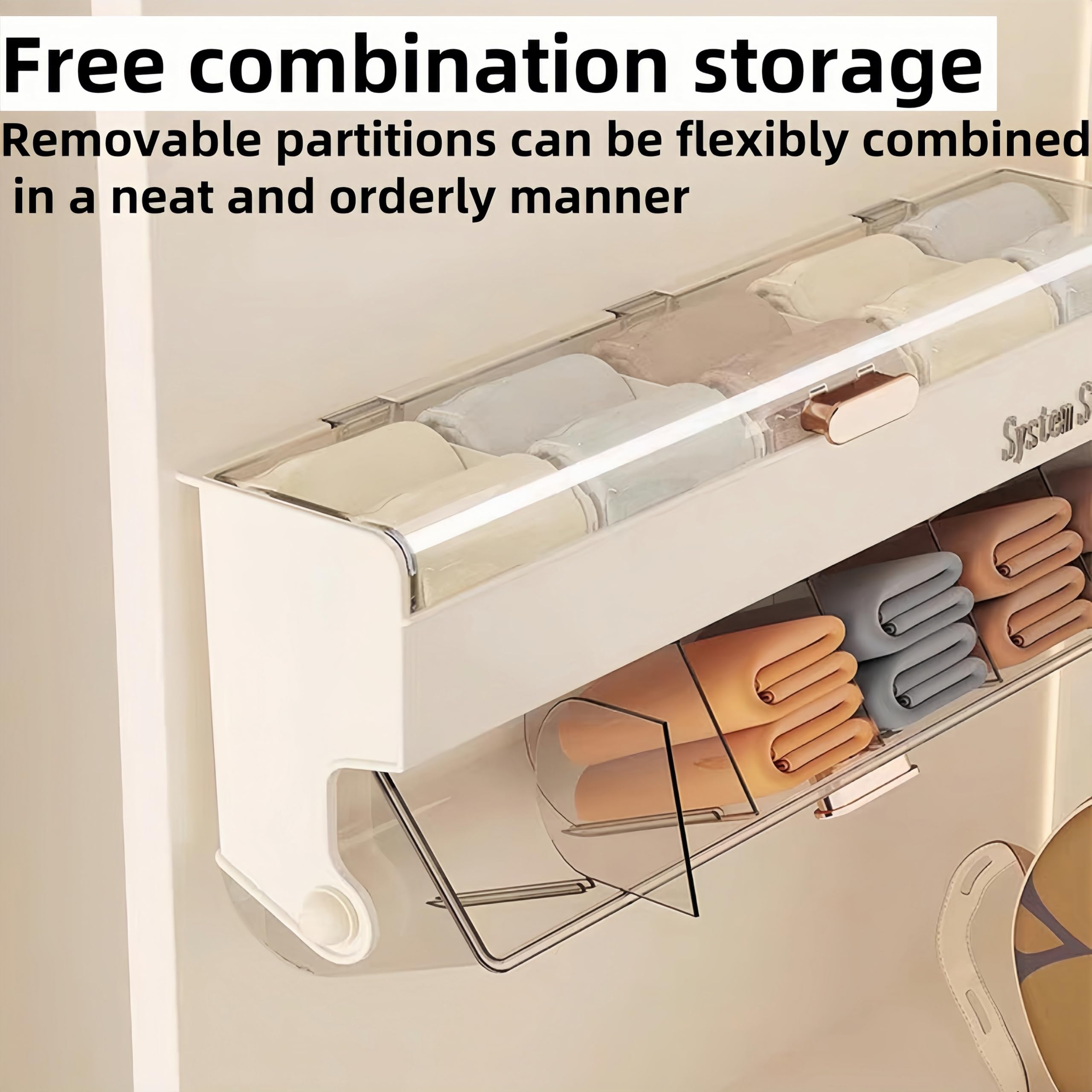 Underwear women%27s storage box - Premium quality - Storage box with lid - Clothing storage box - clothes rack - wardrobe - clothes hangers - Drawer - storage cabinet with compartments - Plastic storage box - Underwear - Socks - Hanging without drilling - W