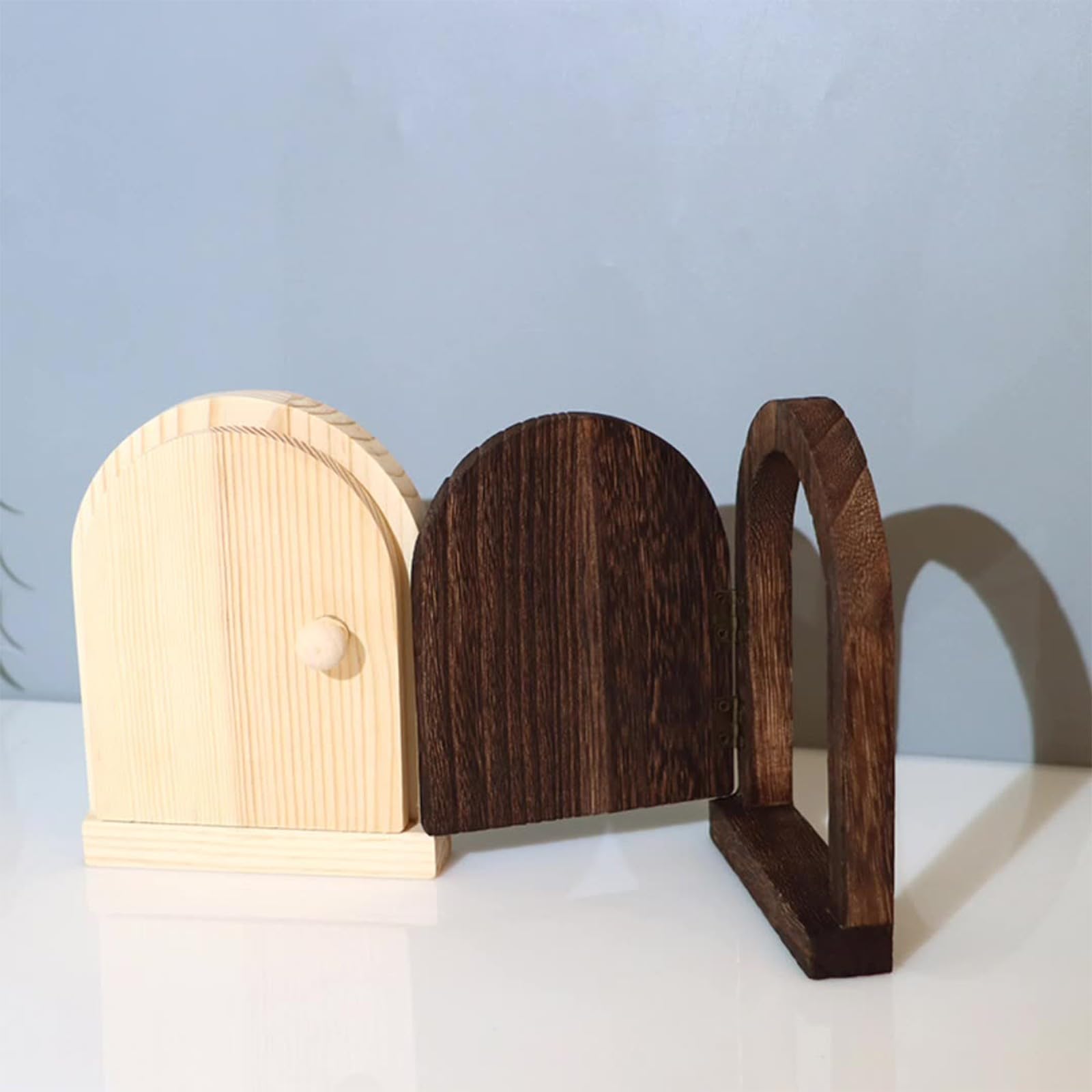 Elf Door - Tooth Fairy Door - Gnome Door Wood - Wall Decoration - Wall Decoration - Miniature - DIY Crafts - Wooden House - Interior Accessories - Fairy Tales - Decorative - Natural Material - Paintable - Magical World - 1 piece