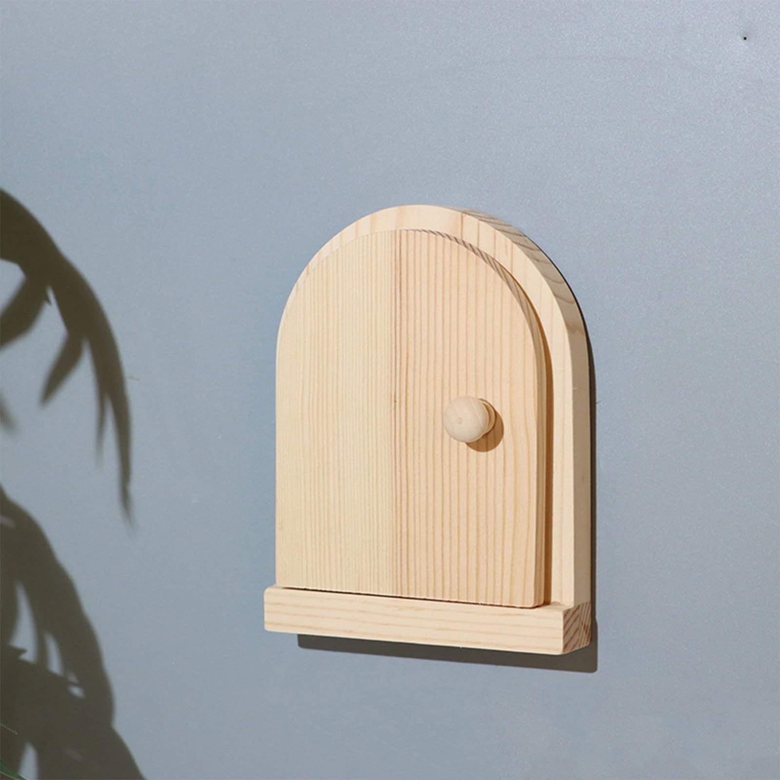 Elf Door - Tooth Fairy Door - Gnome Door Wood - Wall Decoration - Wall Decoration - Miniature - DIY Crafts - Wooden House - Interior Accessories - Fairy Tales - Decorative - Natural Material - Paintable - Magical World - 1 piece