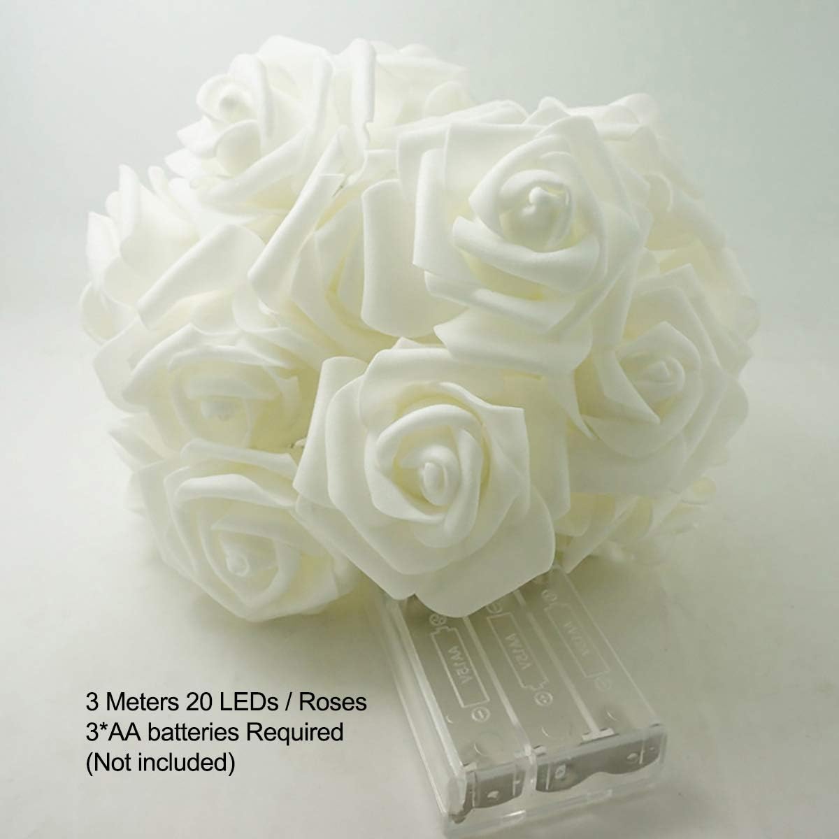 Rose Fairy Lights - Indoor Mood Lighting - Bedroom Decoration - LED Lights - Artificial Flowers - Wedding Decoration - Window Decoration - Valentine%27s Day Gift - Fairy Lights - Home Accessories - Party Lighting - Pink and White - 1 Piece