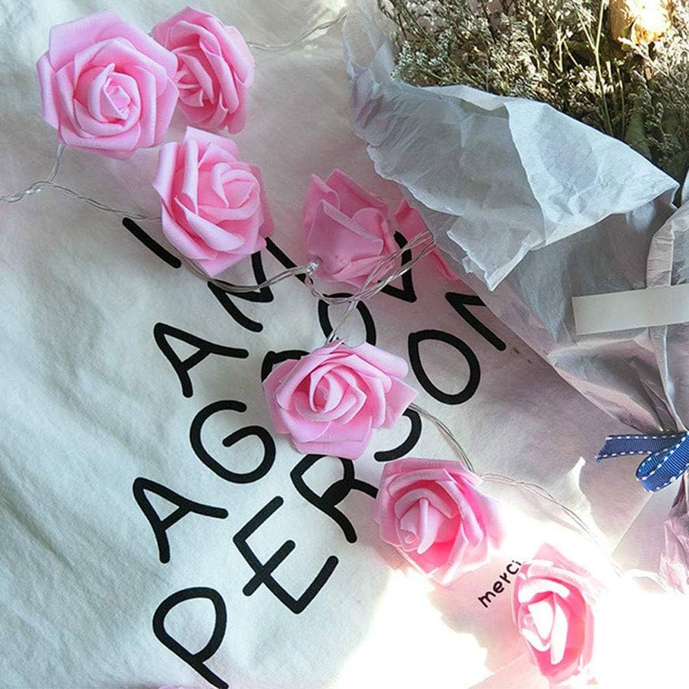 Rose Fairy Lights - Indoor Mood Lighting - Bedroom Decoration - LED Lights - Artificial Flowers - Wedding Decoration - Window Decoration - Valentine%27s Day Gift - Fairy Lights - Home Accessories - Party Lighting - Pink - 1 Piece