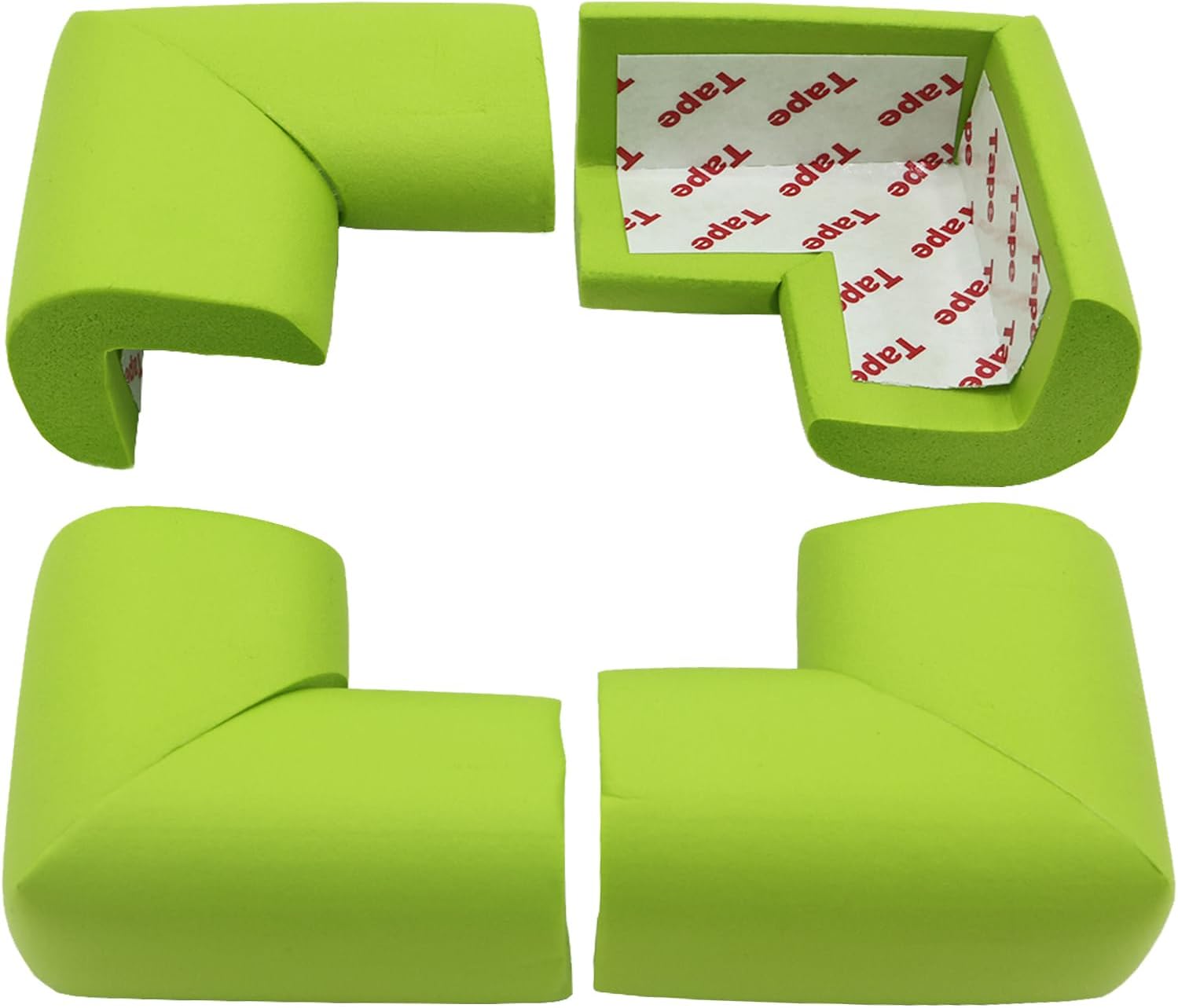 Corner protectors - Table corners - Furniture bumpers - Table protector - Protective corners - Furniture protectors - Bumper pads - Wall protector - Door stopper - Foam rubber bumper strips - Self-adhesive table edge - Universal corners - Green - 12 piece