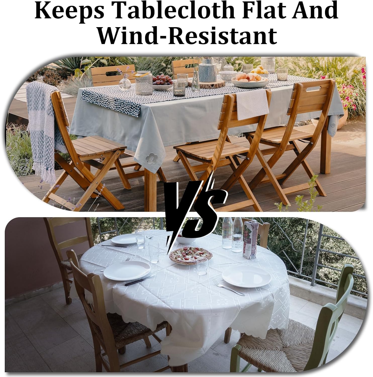 Tablecloth clips - Tablecloth weights - Magnetic clips - Tablecloth holder - Garden accessories - Picnic accessories - Windstopper tablecloth - Table accessories - Outdoor dining - Magnetic weight - Leaf design - Silver - 8 pieces