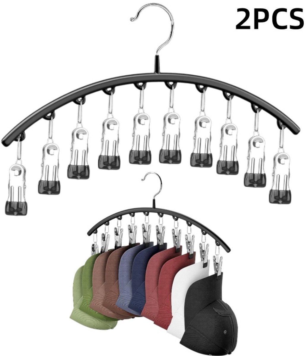 2 pieces - Hat rack - clothes rack - sock clip - hat rack for the wardrobe - storage accessories - suitable for drying clothes