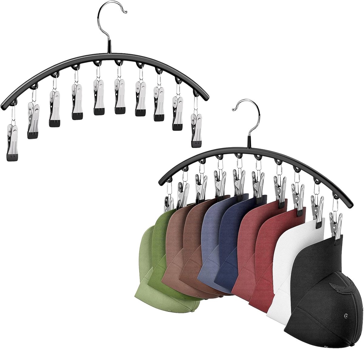 2 pieces - Hat rack - clothes rack - sock clip - hat rack for the wardrobe - storage accessories - suitable for drying clothes