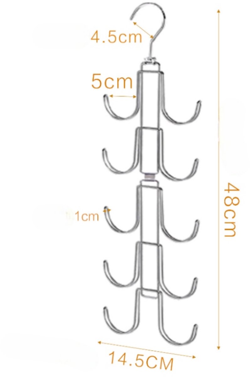 Storage Rack - Clothing and Hat Organizer - Bag Hanger - Foldable Hooks - Storage Accessories - Suitable for storing hats