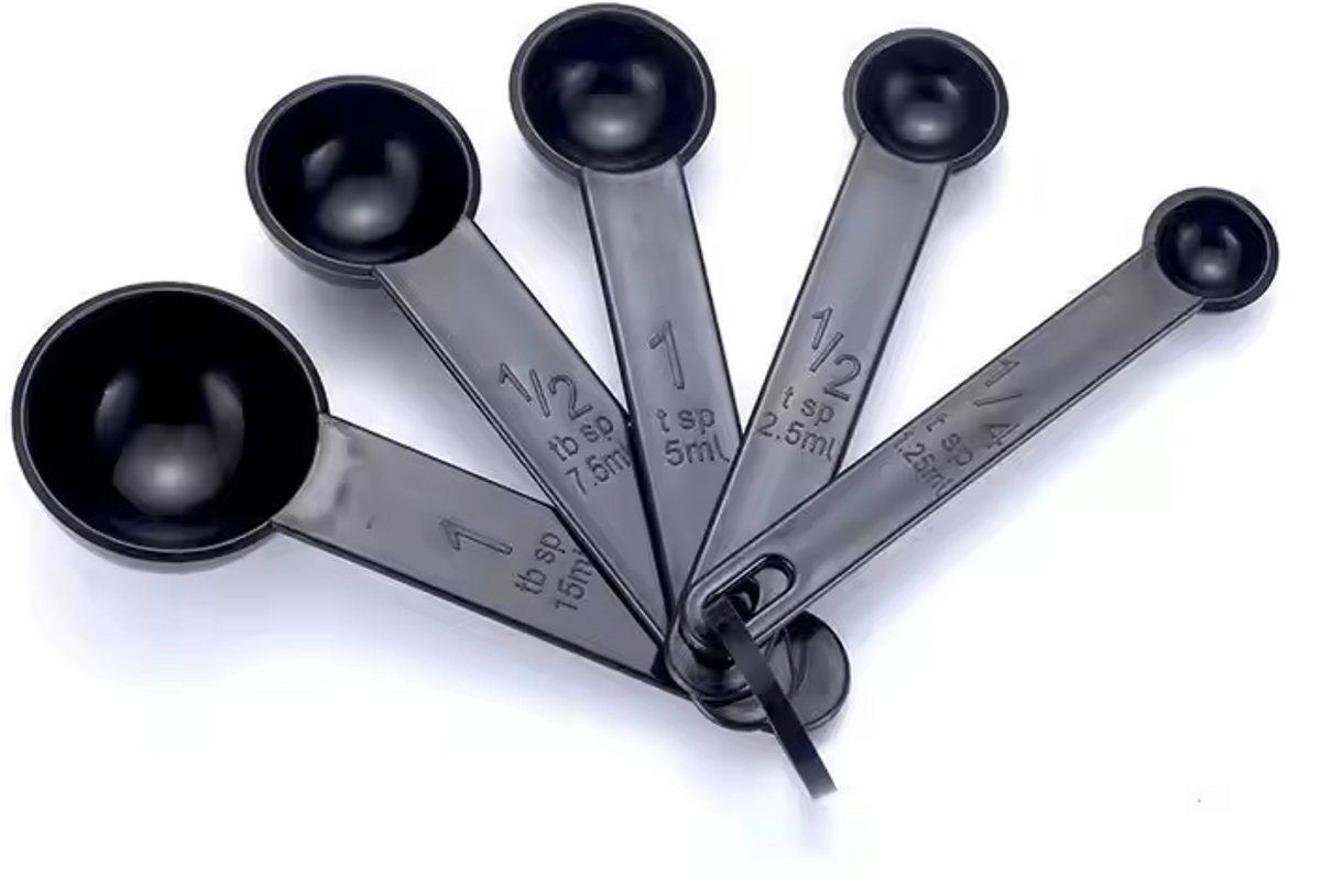 Measuring Spoon Set 5 Pieces | Kitchen Utensils | Measuring Spoon | black