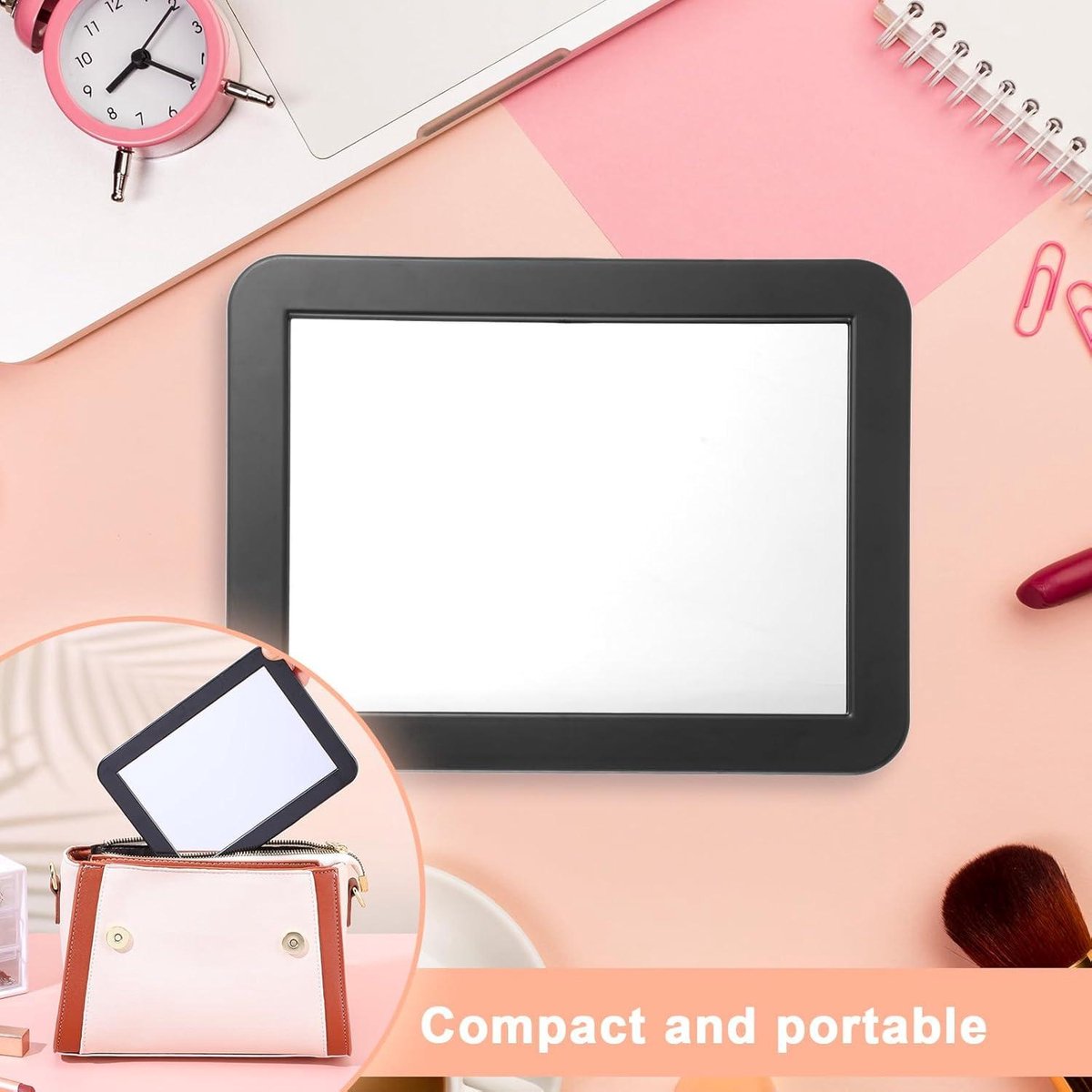 Magnetic Closing Mirrors 17.8 × 13.5 cm - Set of 2 - Makeup Mirror for School