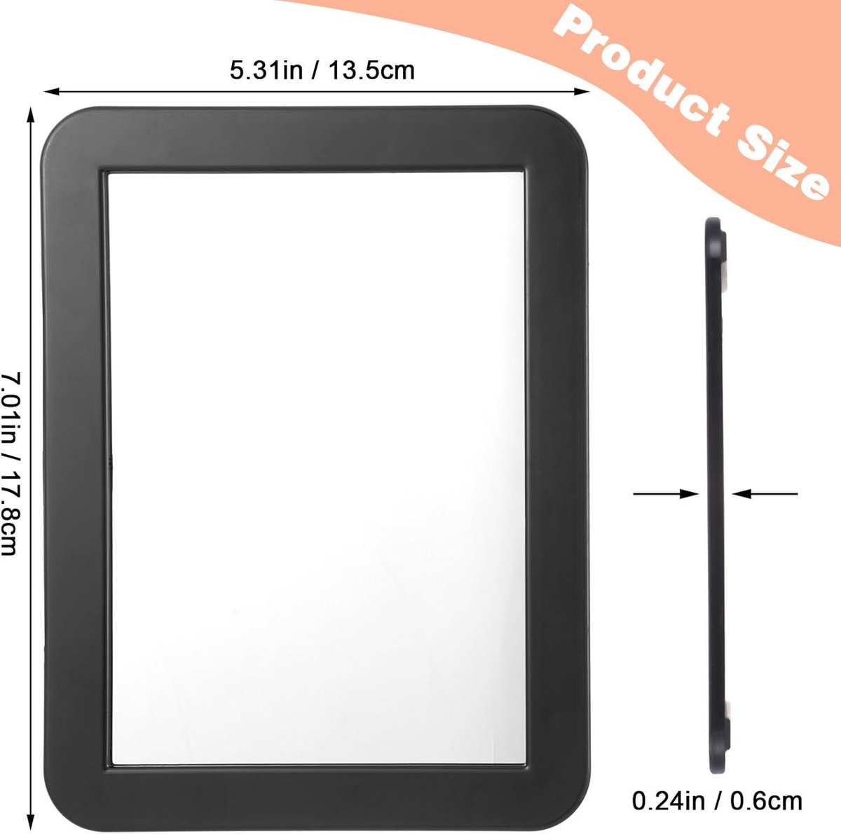 Magnetic Closing Mirrors 17.8 × 13.5 cm - Set of 2 - Makeup Mirror for School