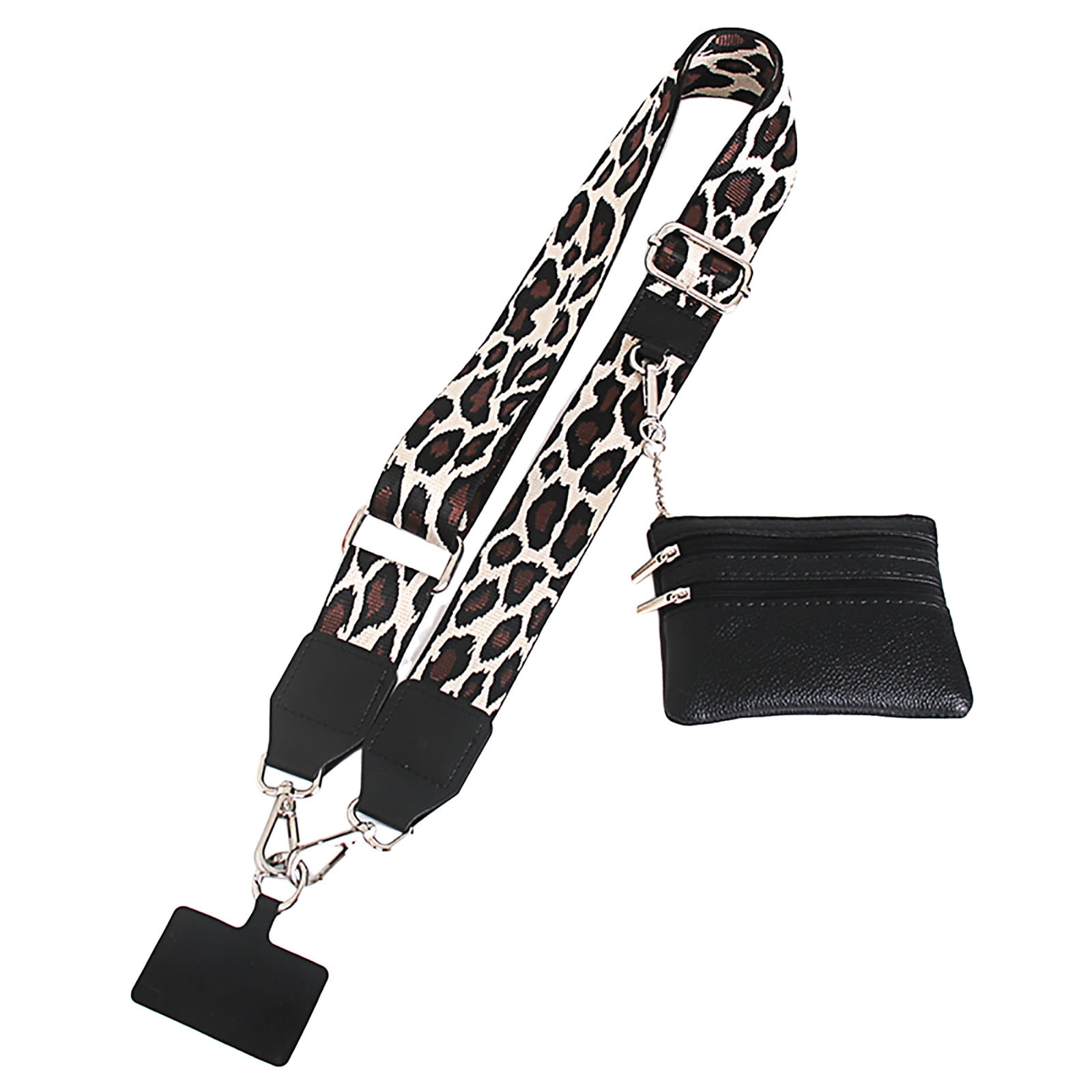 Phone Strap with Zippered Pouch, 2024 New Clip and Go Strap for Phone with Wallet Crossbody, Cross Body Phone String with Zipper Wallet Pouch, Adjustable Phone Strap Crossbody One Size B-1