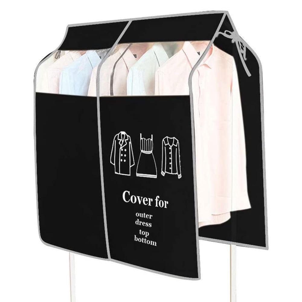 Dustproof Clothes Rack Cover Expandable Hanging Closet Cover Shoulder Dust Cover Clothes Protector for Coats Suits Dresses Black Dustproof Clothes Rack Cover Expandable Hanging Closet Cover Shoulder Dust Cover Clothes Protector for Coats Suits Dresses Black