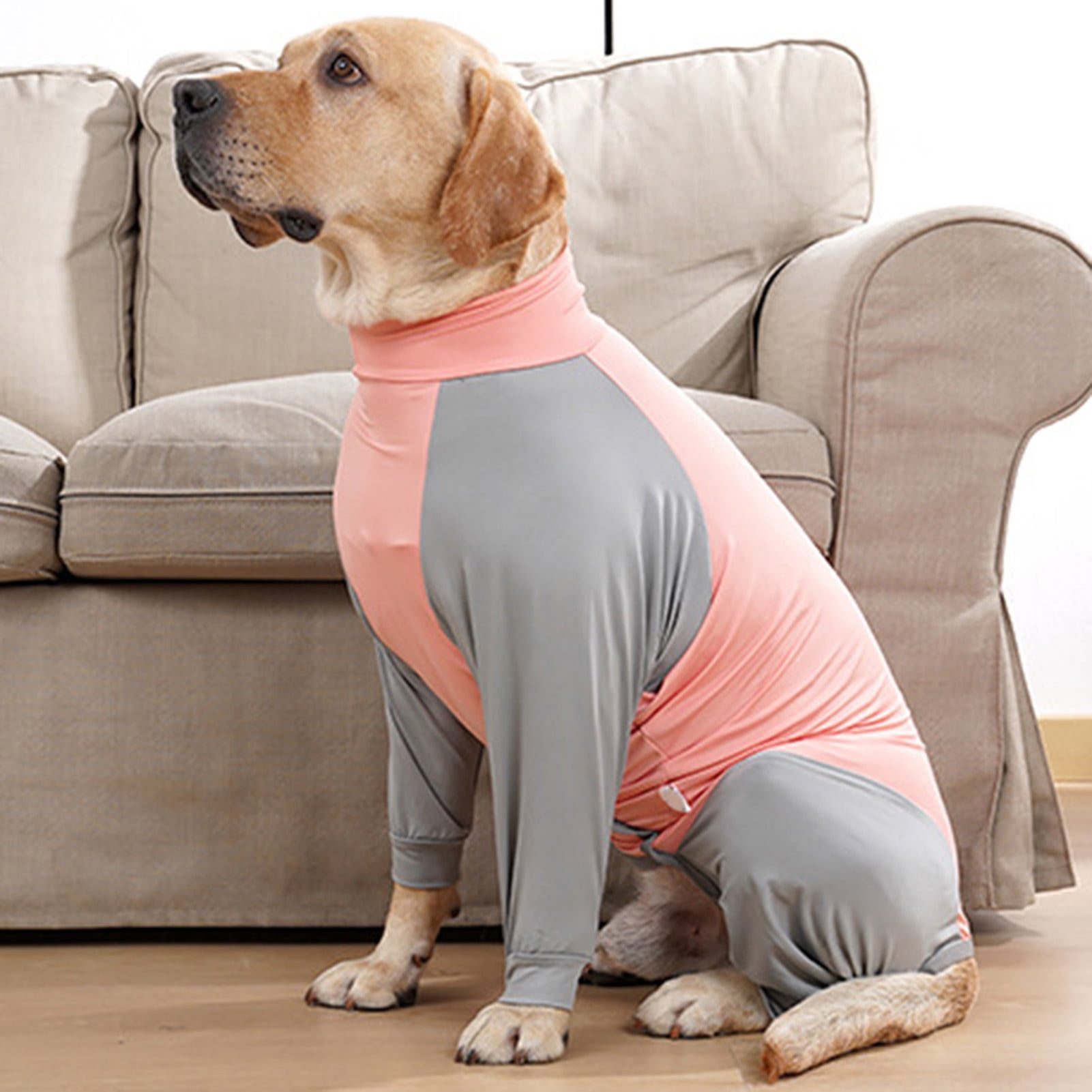 Vnanda Dog Onesie Surgery Recovery Suit for Large Medium Bodysuit Dogs Pajamas PJS Full Body for Shedding, Prevent Licking, Wound Protection M Pink