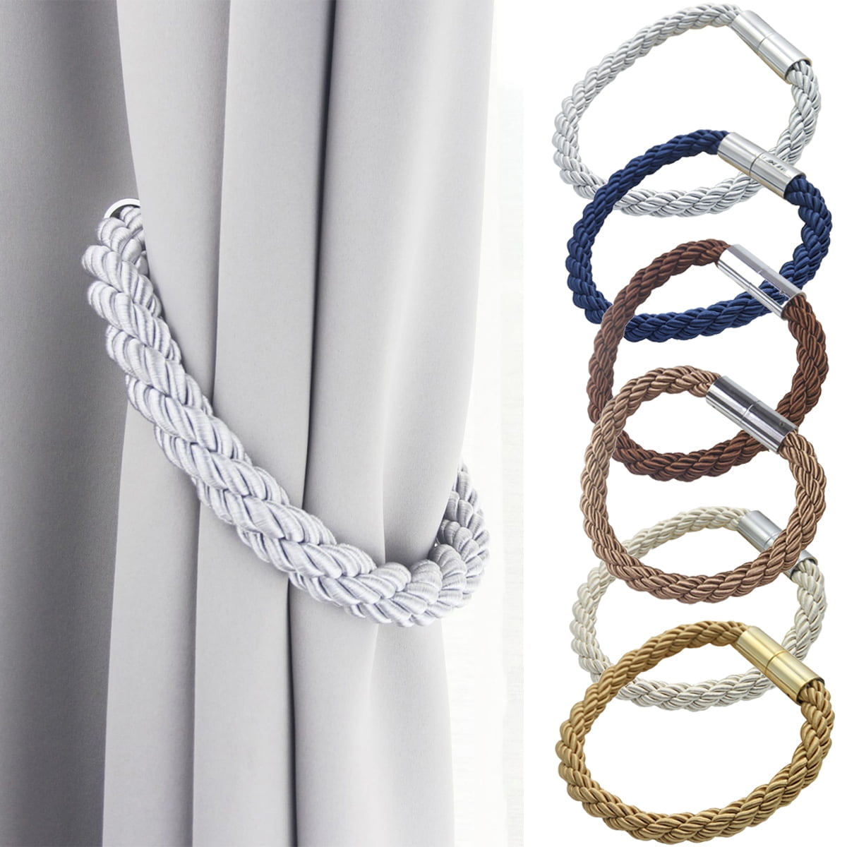 Travelwant 2Packs Magnetic Curtain Tiebacks Modern Handmade Weave Rope Curtain Holdbacks Convenient Decorative Curtain Drape Tie Backs for Home and Office Window Drapery Navy Blue Travelwant 2Packs Magnetic Curtain Tiebacks Modern Handmade Weave Rope Curtain Holdbacks Convenient Decorative Curtain Drape Tie Backs for Home and Office Window Drapery Navy Blue
