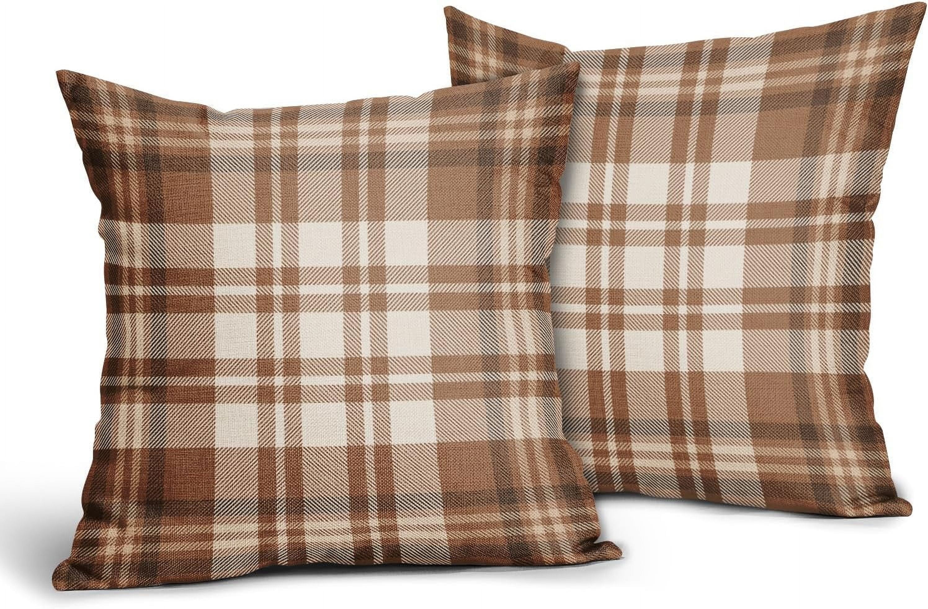 Fall Plaid Pillow Covers 18x18 Set of 2 Burnt Orange Blue Buffalo Plaid Tartan Print Autumn Colored Decorative Outdoor Pillowcases Farmhouse Rustic Throw Cushion Case Decor for Home Couch Sofa Bed 16x16 2pcs Blue Sage Green