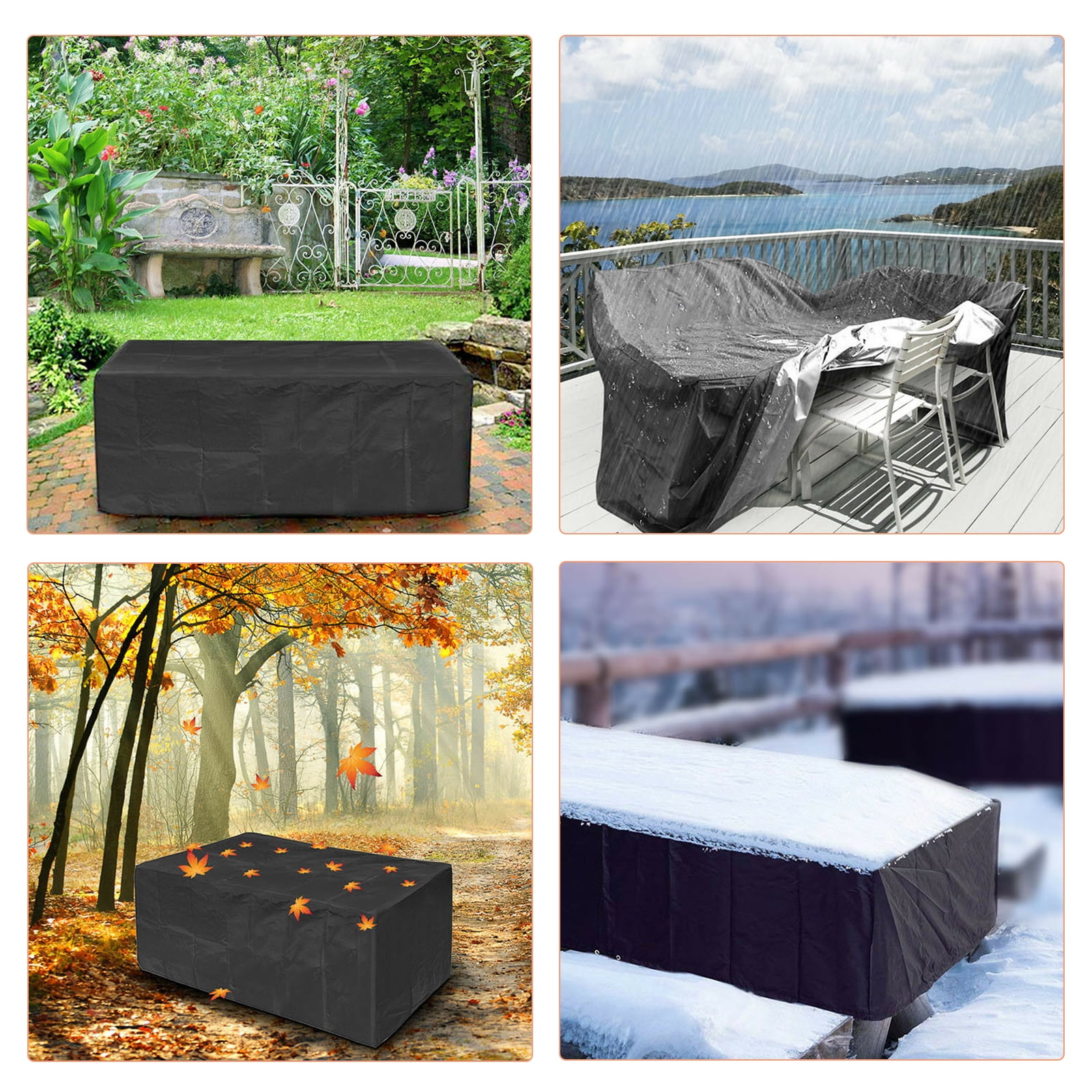 Rectangular Patio Table Cover Heavy Duty Waterproof Outdoor Furniture Set Cover 95" x 64" x 39"