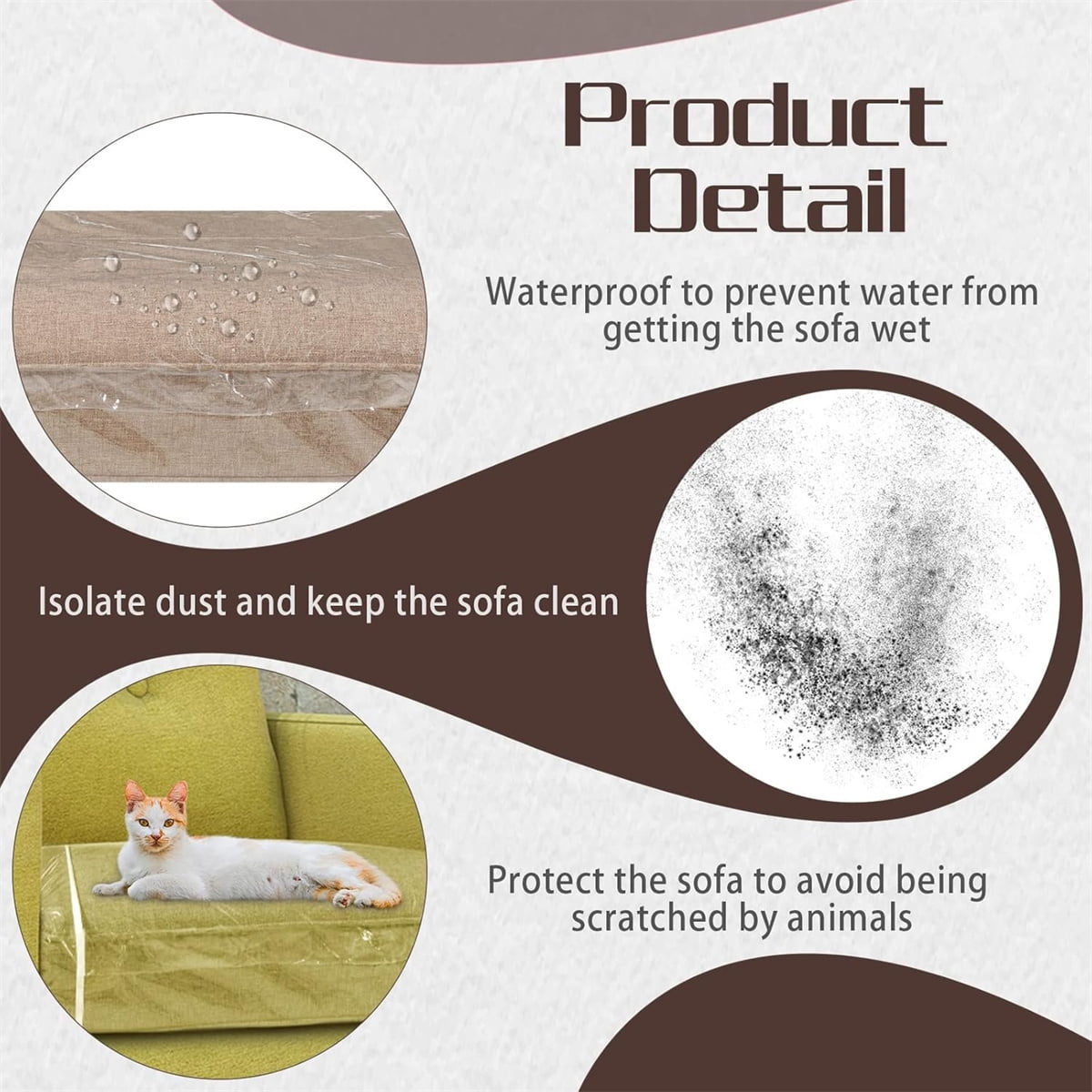 Tutuviw Plastic Sofa Seat Cushion Covers