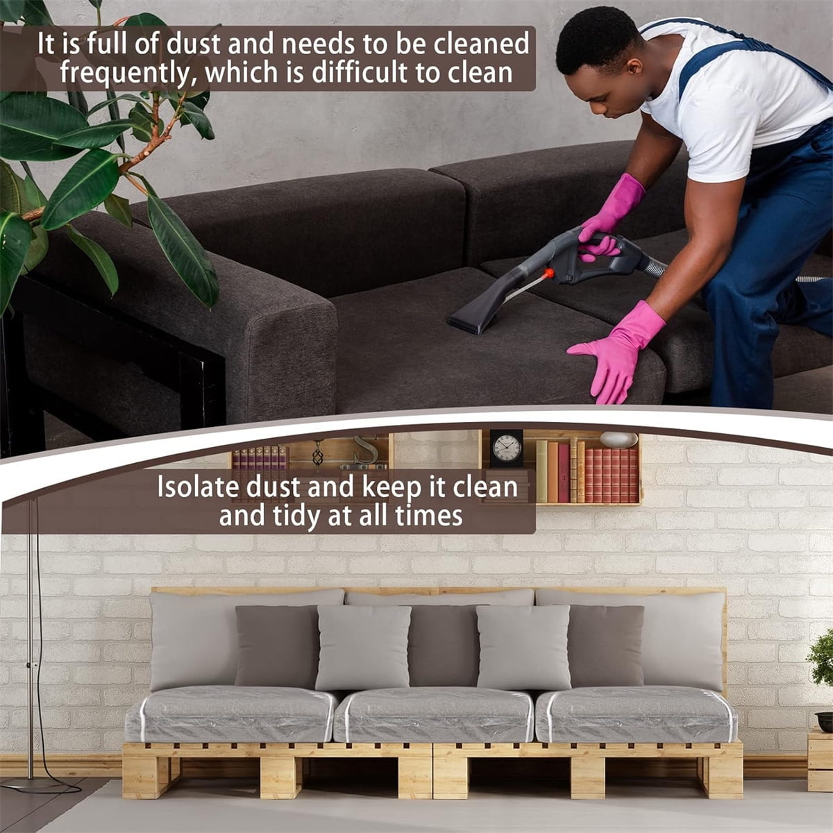 Tutuviw Plastic Sofa Seat Cushion Covers
