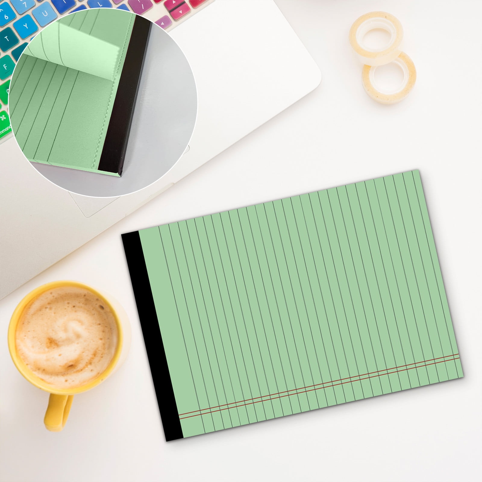 Legal Pad, 13.98 x 8.27" A3 Horizontal Line Tear-off Notepad (50 Pages), Portable Notepad Memo Planner, Colored Note Pads, College Ruled Notepads for Office Business Supplies(Purple) A4 A