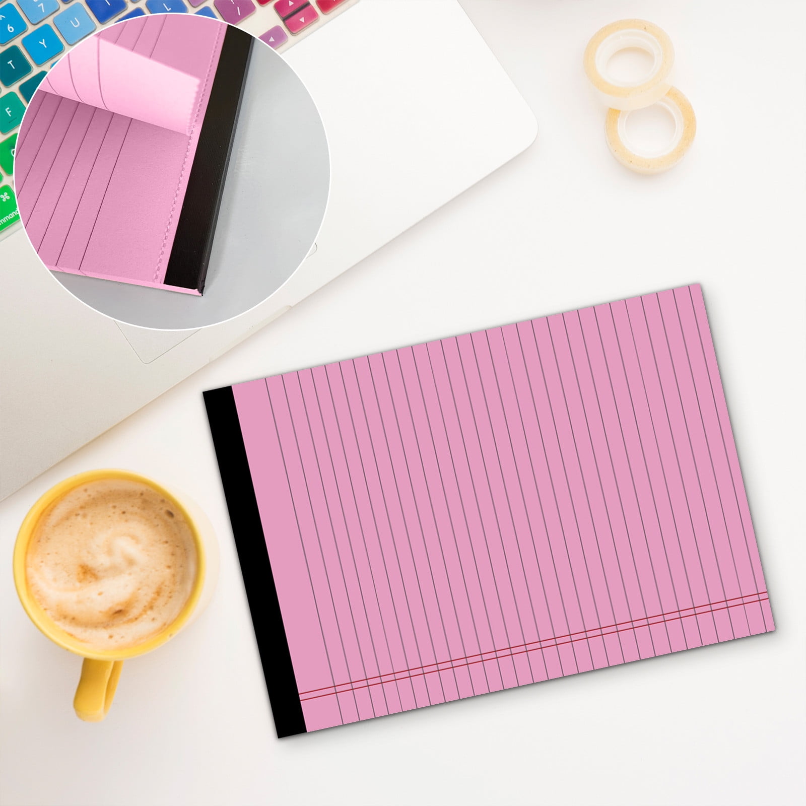 Legal Pad, 13.98 x 8.27" A3 Horizontal Line Tear-off Notepad (50 Pages), Portable Notepad Memo Planner, Colored Note Pads, College Ruled Notepads for Office Business Supplies(Purple) A5 Green