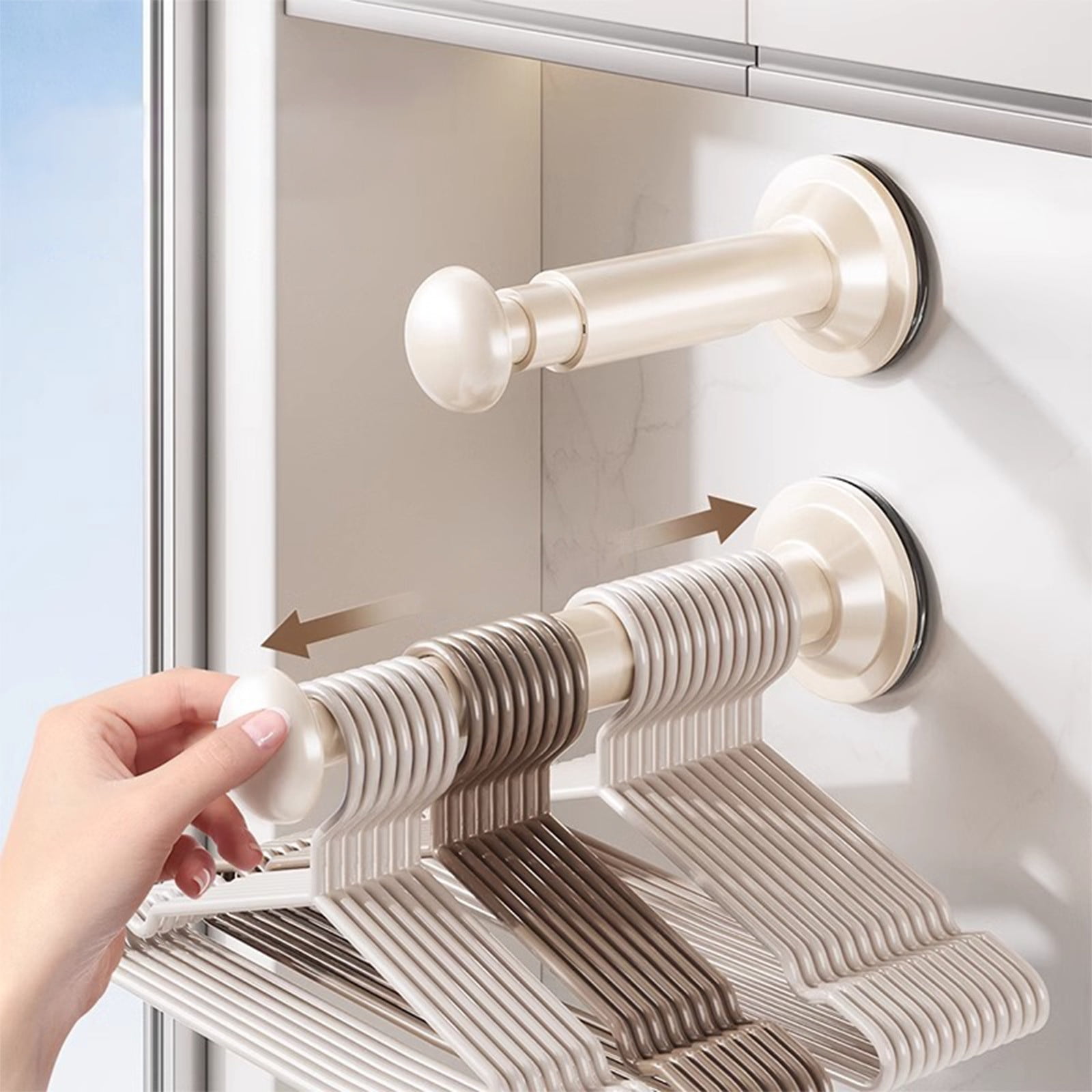 2PCS Retractable Clothes Hanger Storage Rack