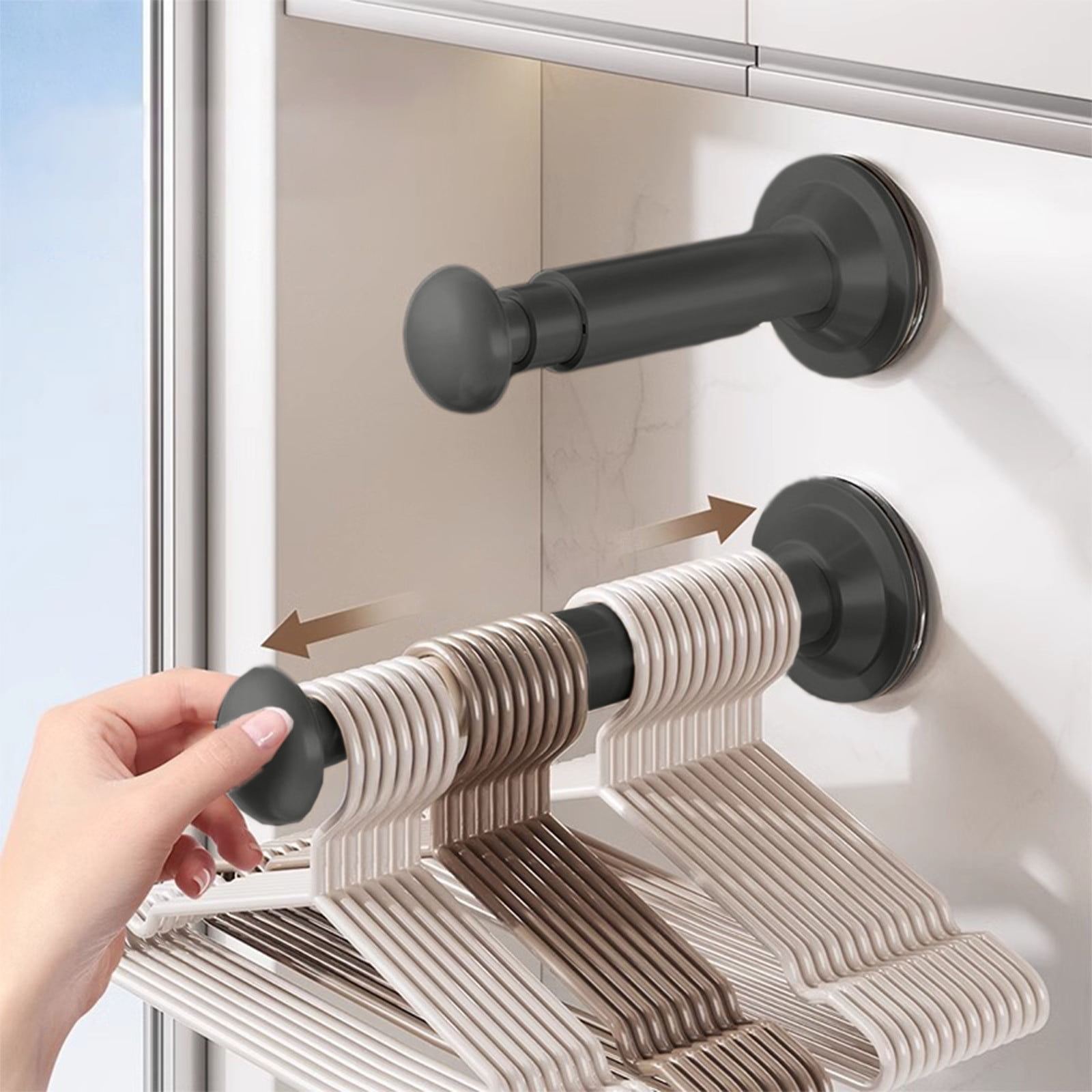 2PCS Retractable Clothes Hanger Storage Rack