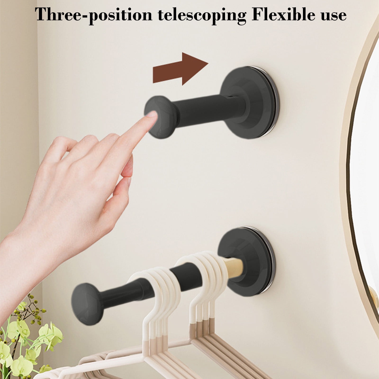 2PCS Retractable Clothes Hanger Storage Rack