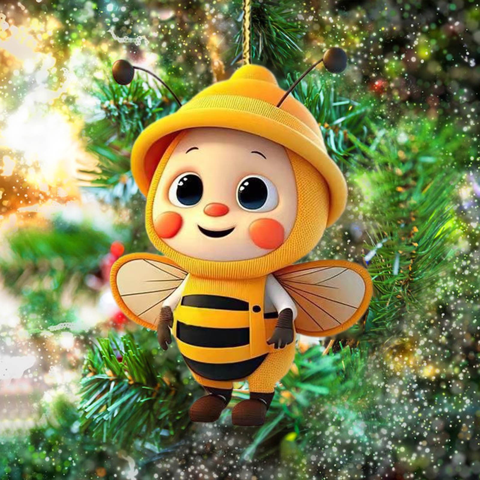 6PCS Christmas Cute Bee Hanging Ornaments