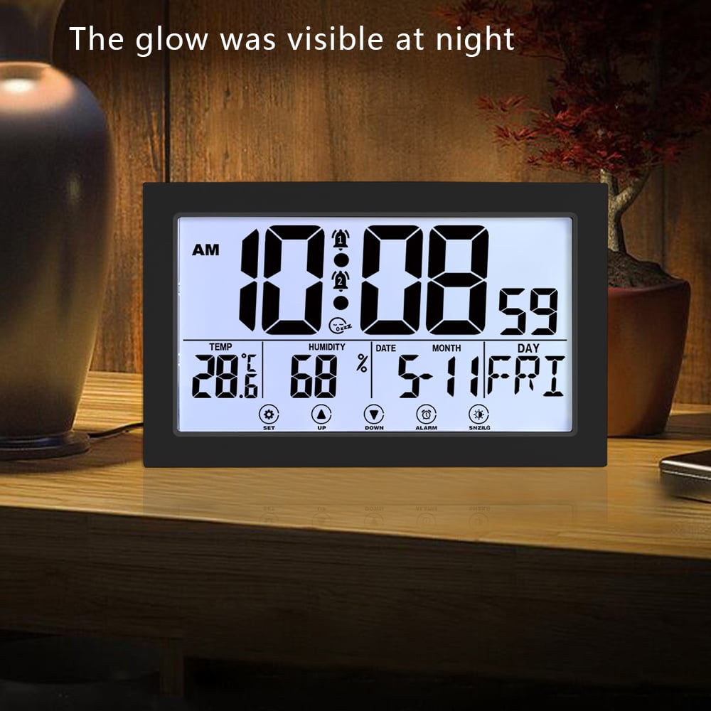 Auto Set Digital Wall Clock Battery Operated