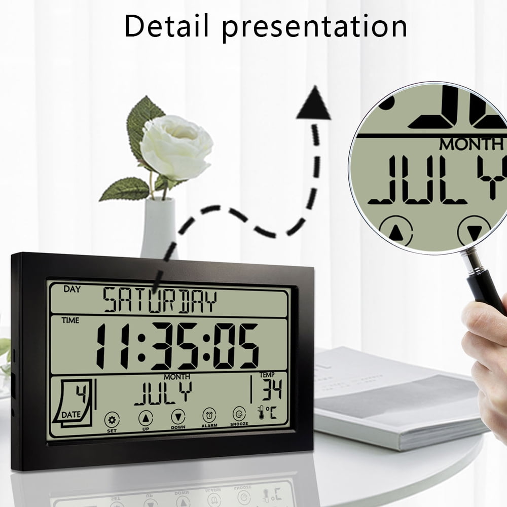 Auto Set Digital Wall Clock Battery Operated