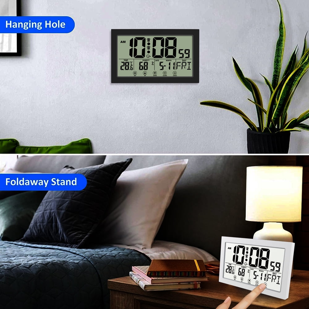 Auto Set Digital Wall Clock Battery Operated