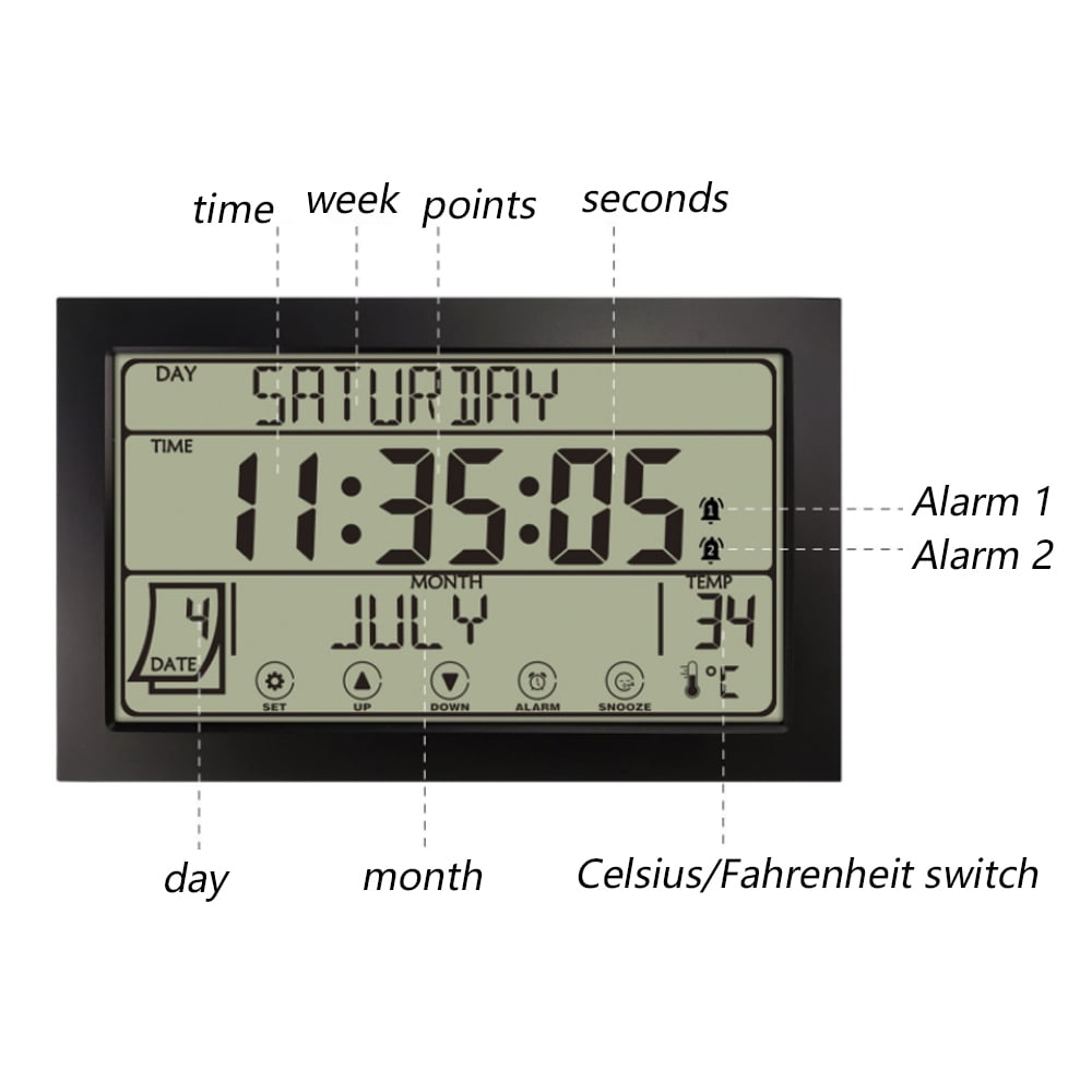 Auto Set Digital Wall Clock Battery Operated