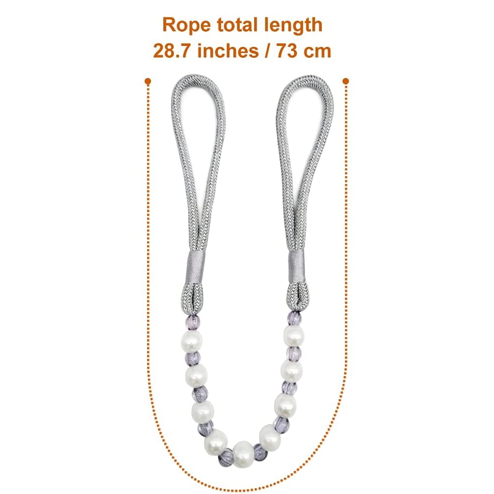 Visland 2 Pack Acrylic Pearl Curtain Tie Backs Curtain Hooks