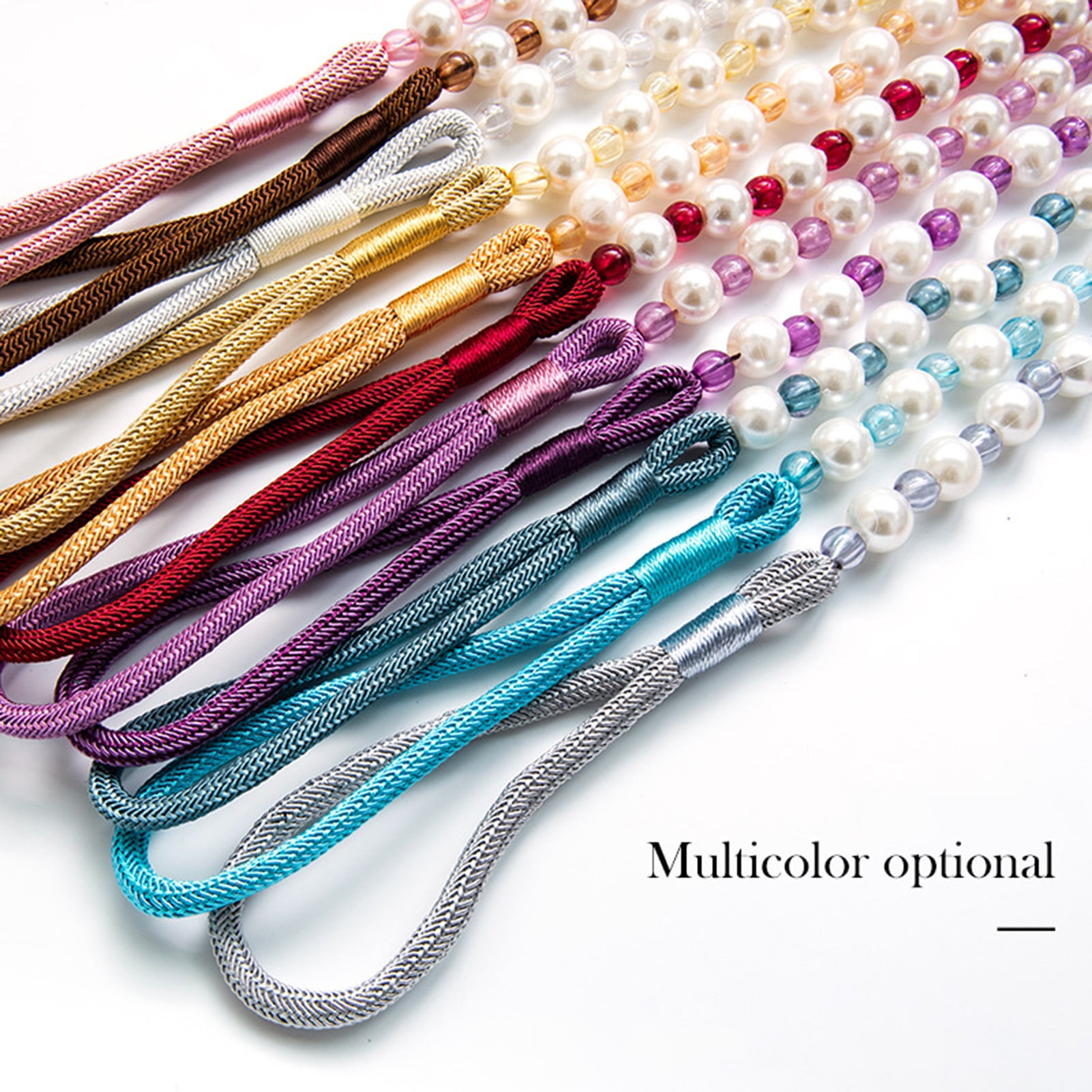 Visland 2 Pack Acrylic Pearl Curtain Tie Backs Curtain Hooks