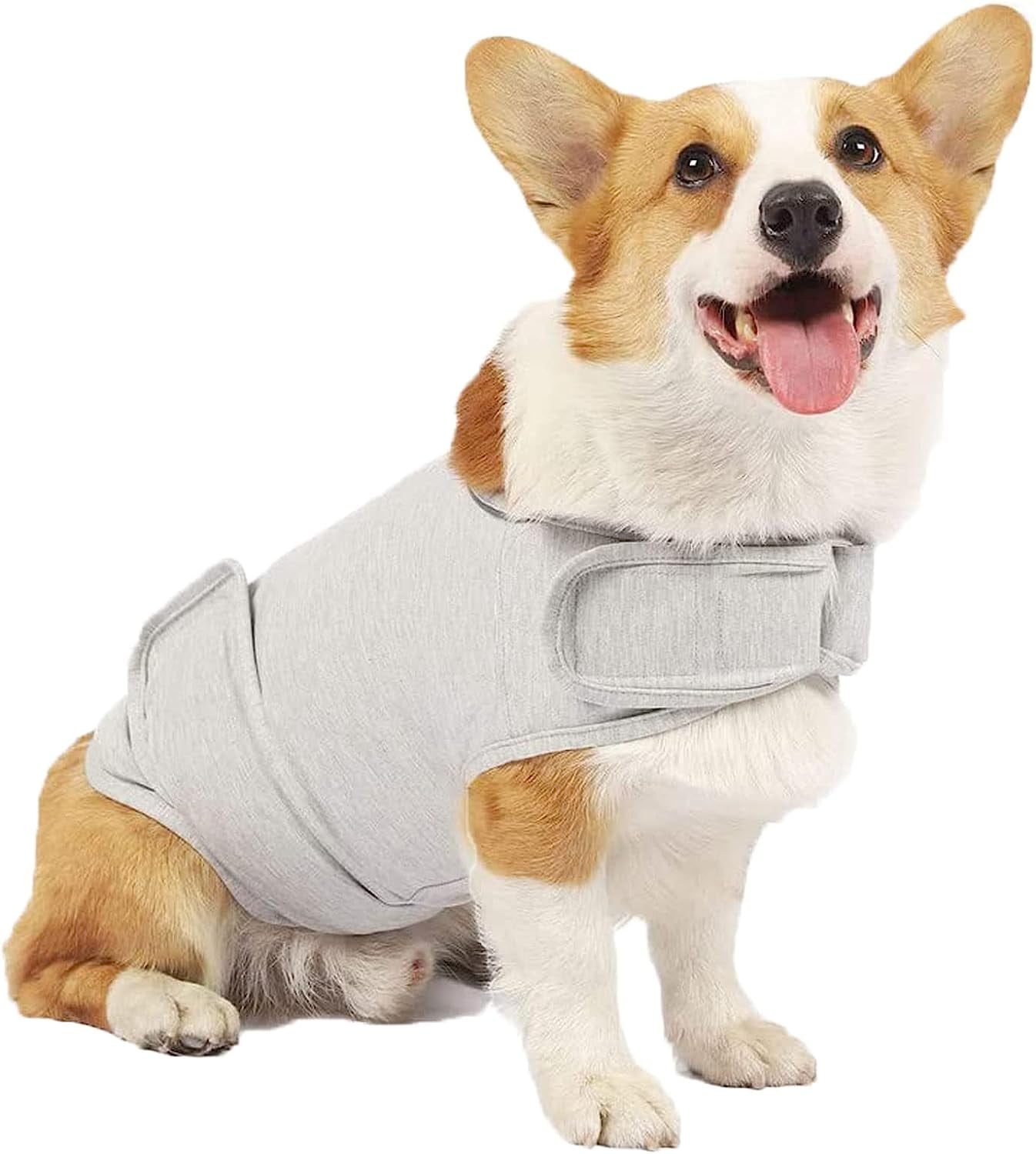 Dog Jacket, Skin-Friendly Dog Calming Vest - Dog Shirt for Thunder, Fireworks and Separation - Keep Pet Calm Without Medicine & Training, Anti Anxiety Vest for Dogs XL Light Grey