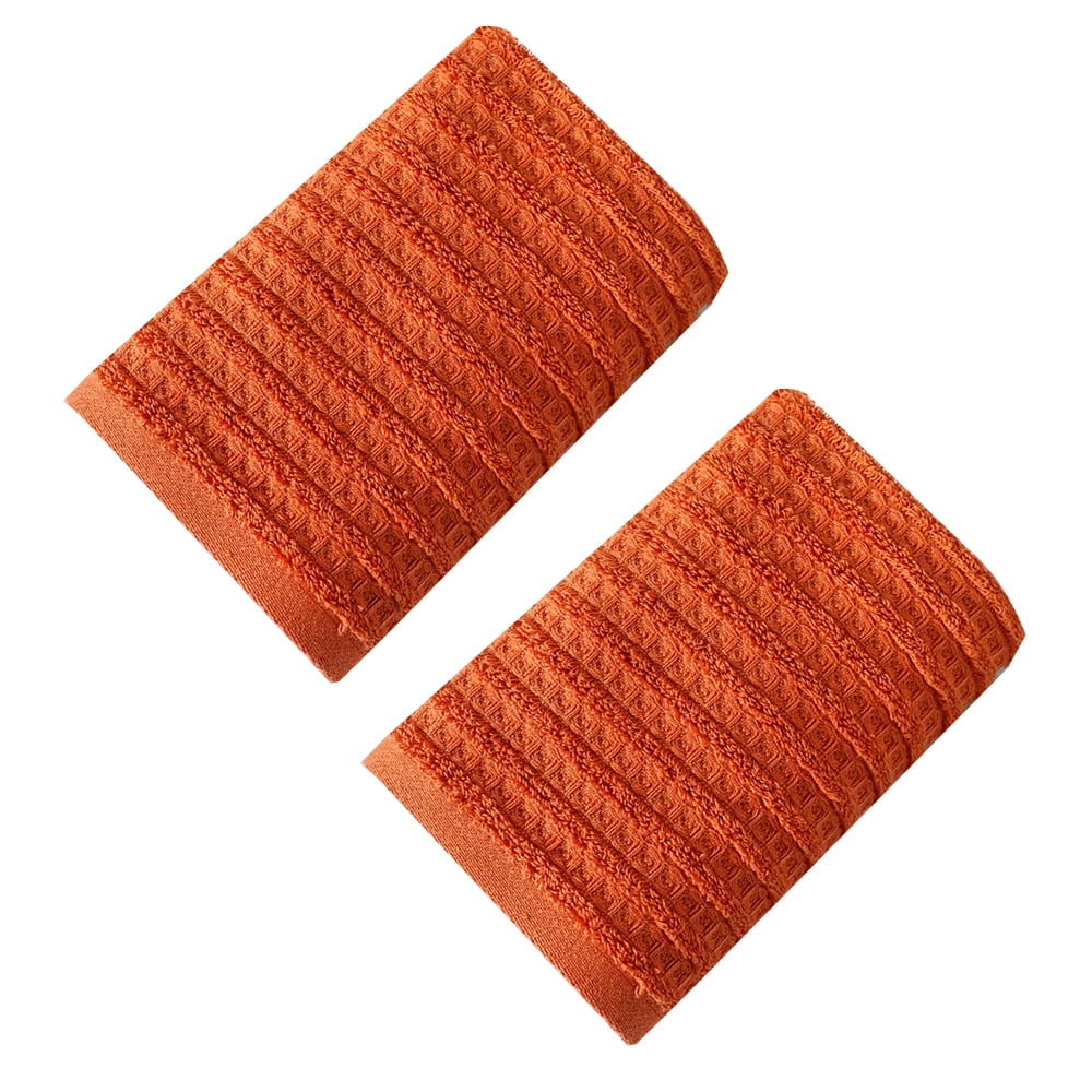 100% Cotton Soft and Absorbent Hand Towel-Waffle Hand Towels for Bathroom-Set of 2 Quick Drying Towels Warm orange 100% Cotton Soft and Absorbent Hand Towel-Waffle Hand Towels for Bathroom-Set of 2 Quick Drying Towels Warm orange