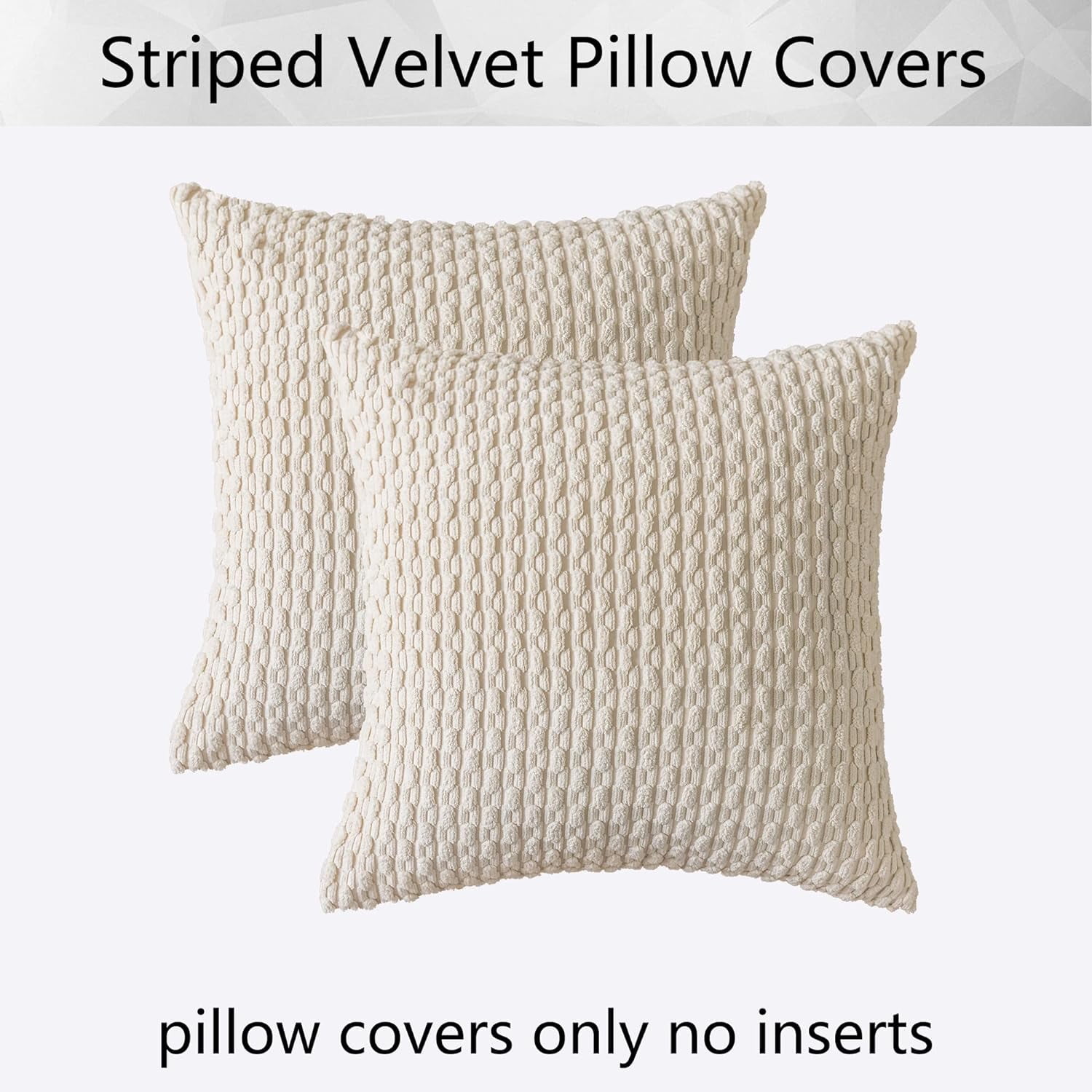 Holzlrgus Fall Set of 2 Striped Textured Velvet Corduroy Decorative Europe Sham Seasonal Autumn Throw Pillow Cushion Cover for Couch