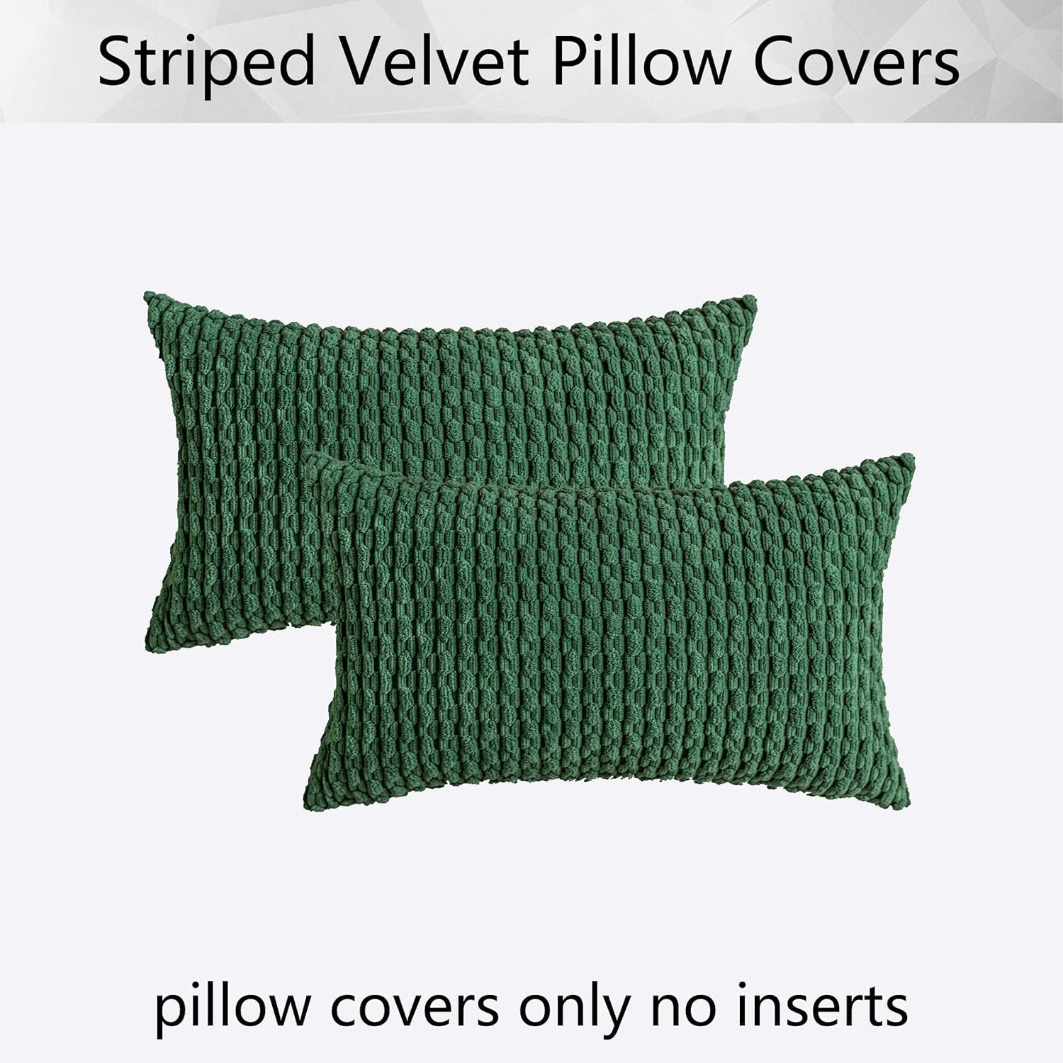 Holzlrgus Fall Set of 2 Striped Textured Velvet Corduroy Decorative Europe Sham Seasonal Autumn Throw Pillow Cushion Cover for Couch