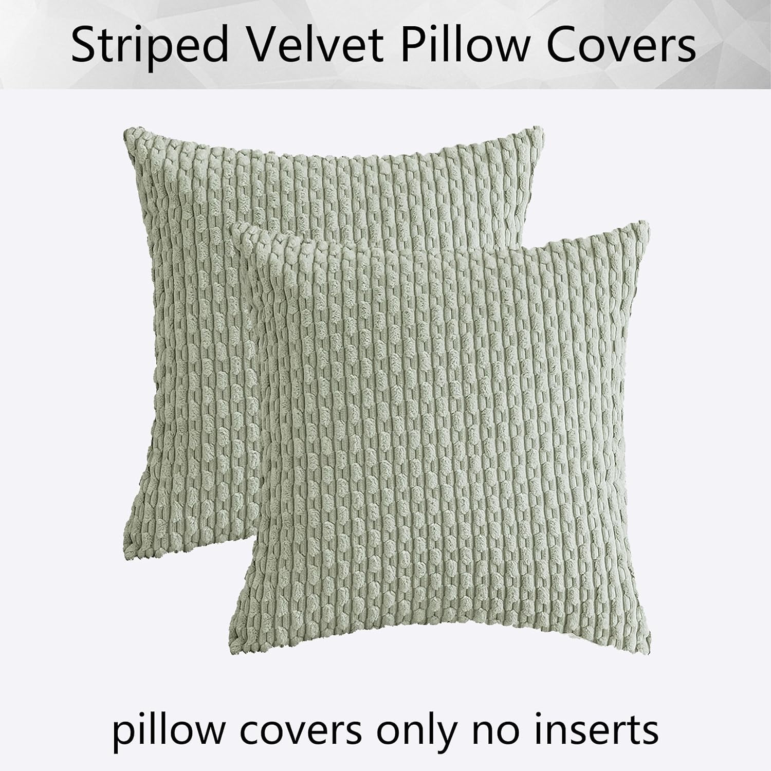 Holzlrgus Fall Set of 2 Striped Textured Velvet Corduroy Decorative Europe Sham Seasonal Autumn Throw Pillow Cushion Cover for Couch