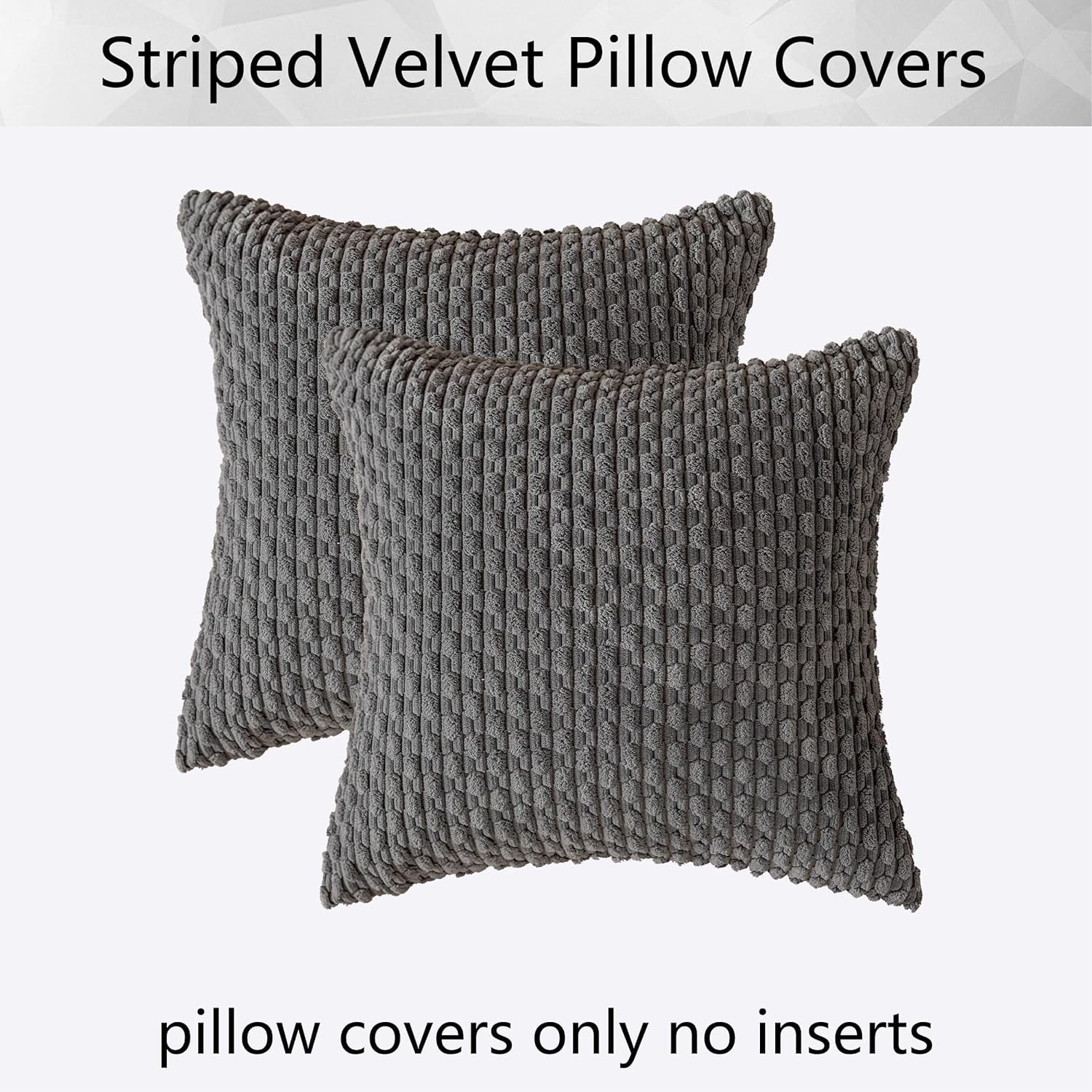 Holzlrgus Fall Set of 2 Striped Textured Velvet Corduroy Decorative Europe Sham Seasonal Autumn Throw Pillow Cushion Cover for Couch