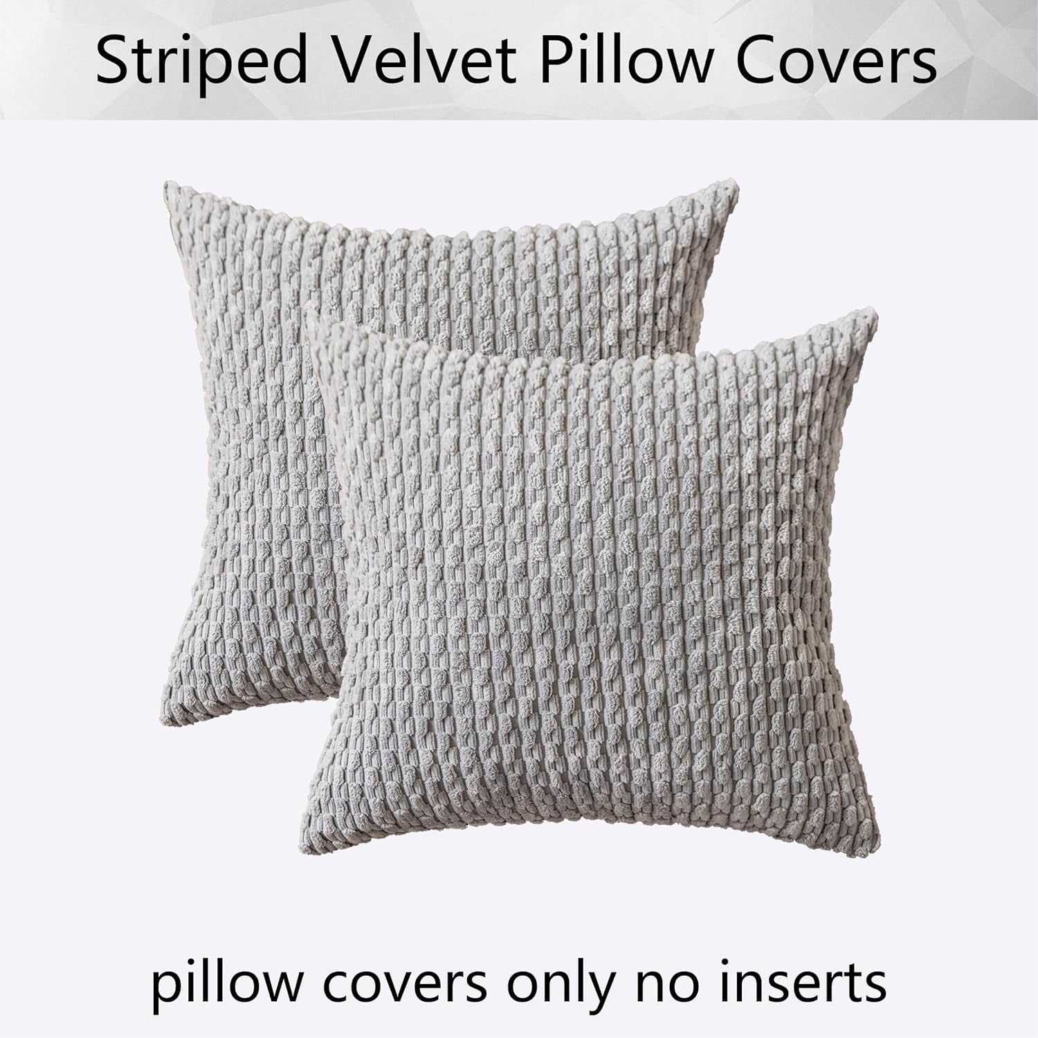 Holzlrgus Fall Set of 2 Striped Textured Velvet Corduroy Decorative Europe Sham Seasonal Autumn Throw Pillow Cushion Cover for Couch