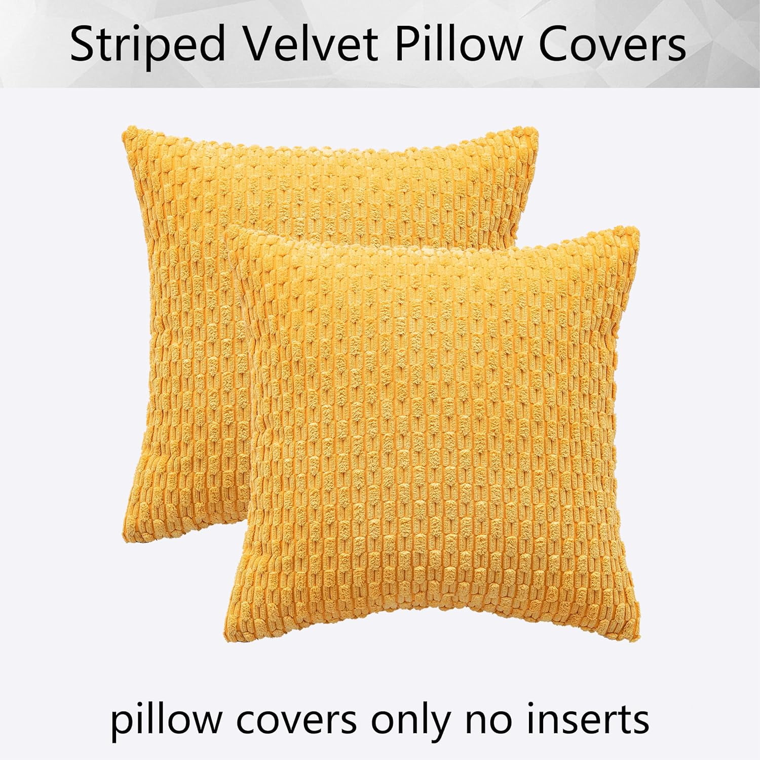 Holzlrgus Fall Set of 2 Striped Textured Velvet Corduroy Decorative Europe Sham Seasonal Autumn Throw Pillow Cushion Cover for Couch